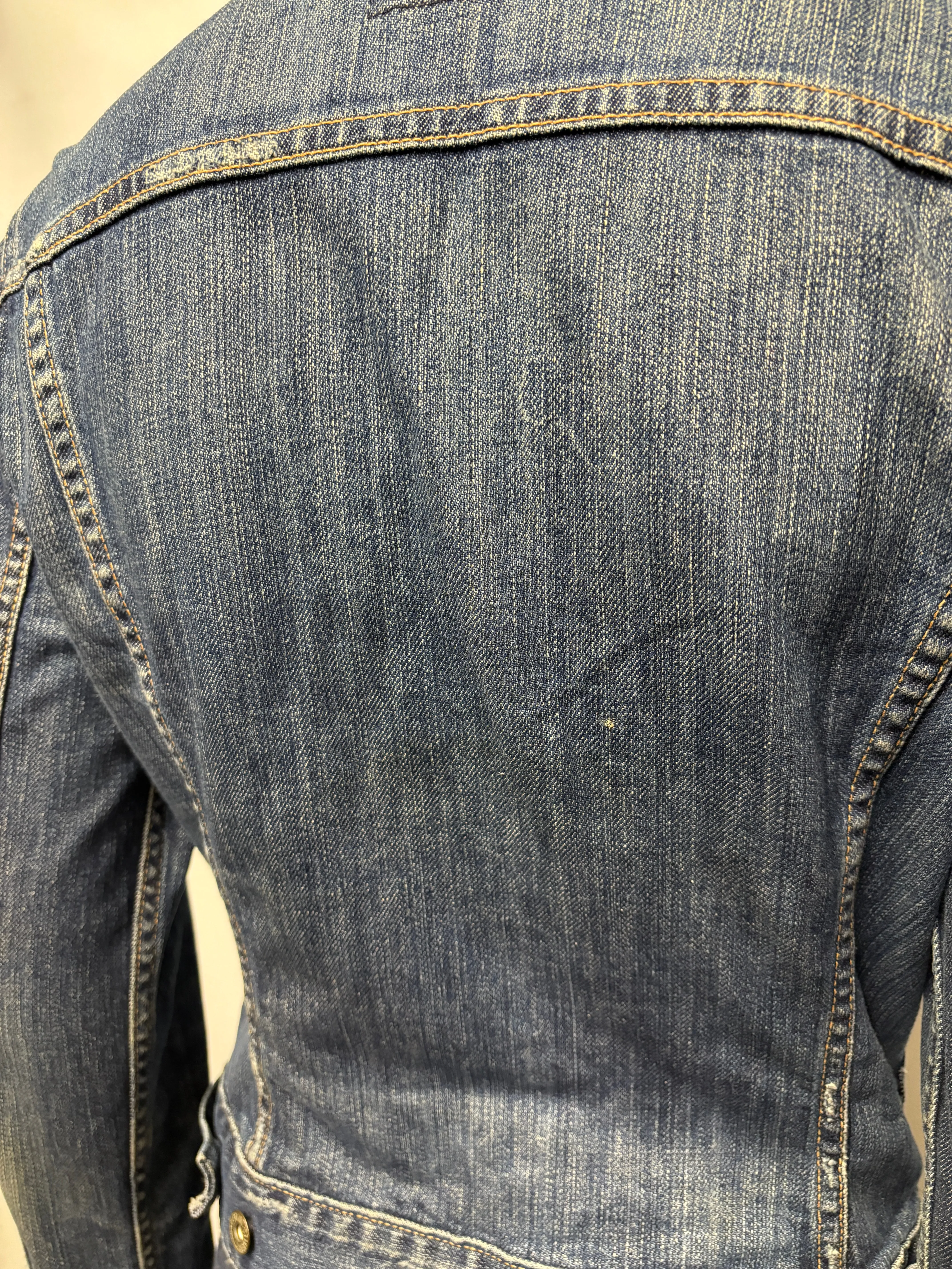 Lucky Brand Blue Denim Cropped Trucker Style Jacket Small