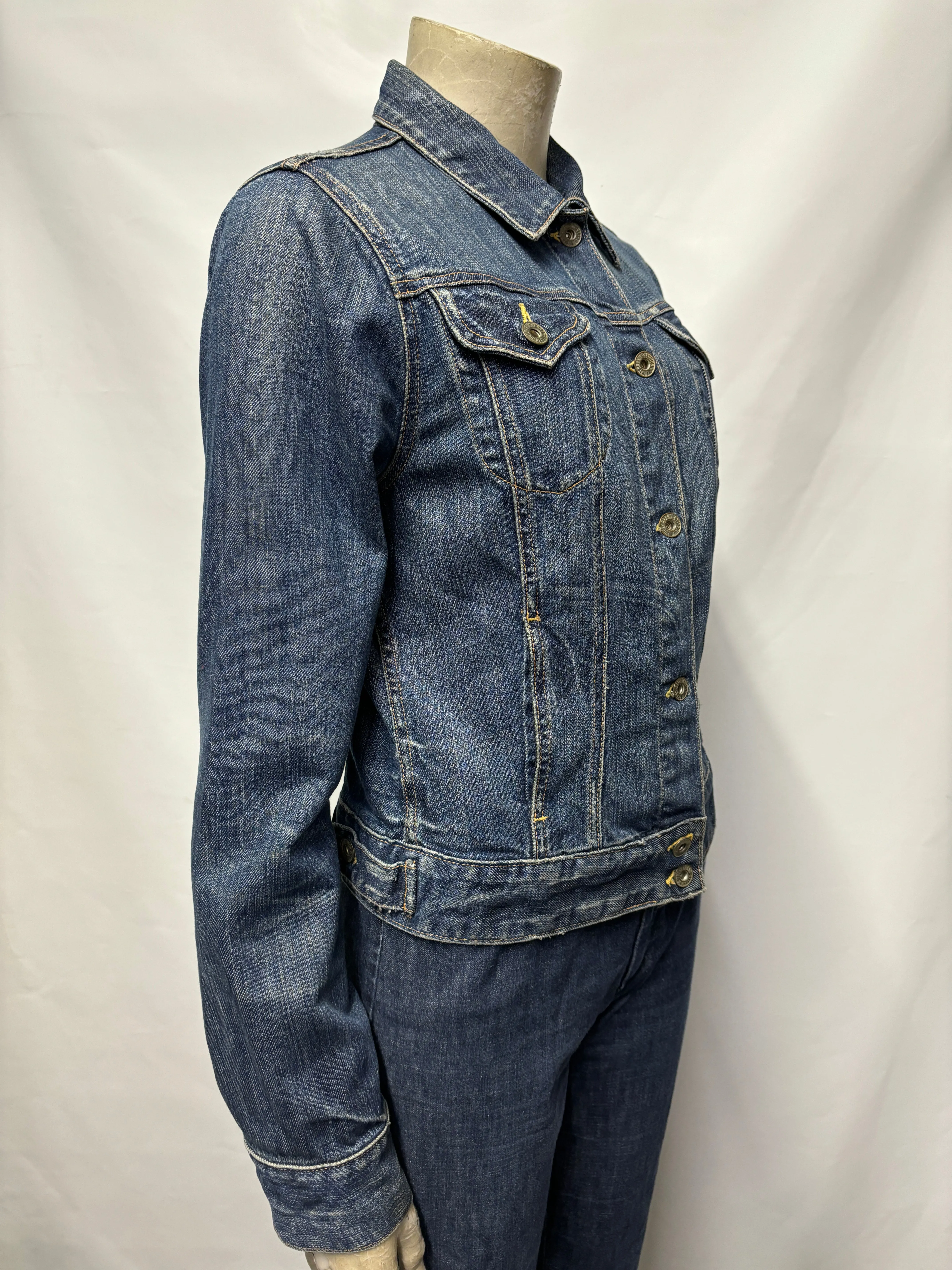 Lucky Brand Blue Denim Cropped Trucker Style Jacket Small