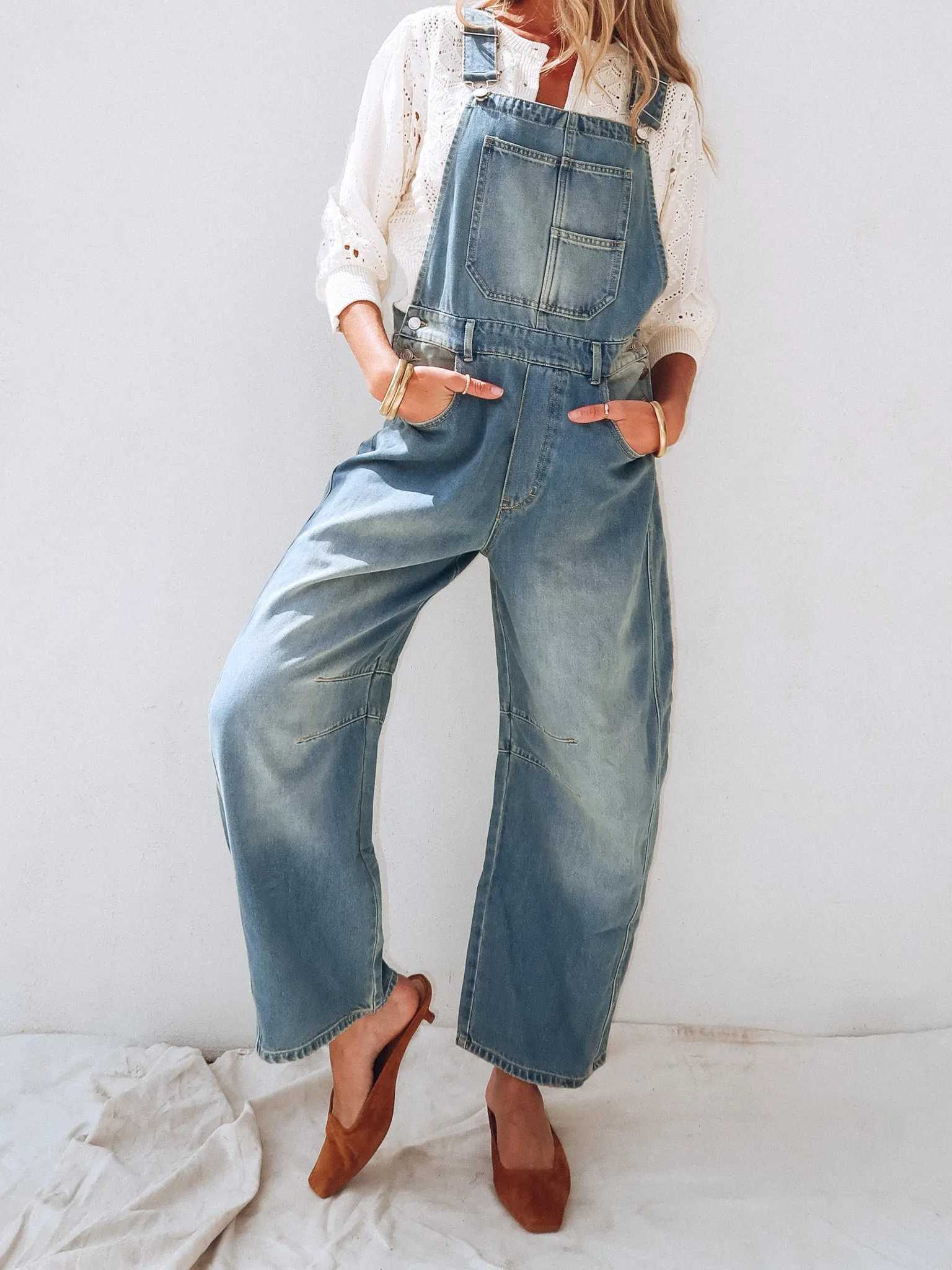 Lucky One Barrel Denim Overalls - Final Sale
