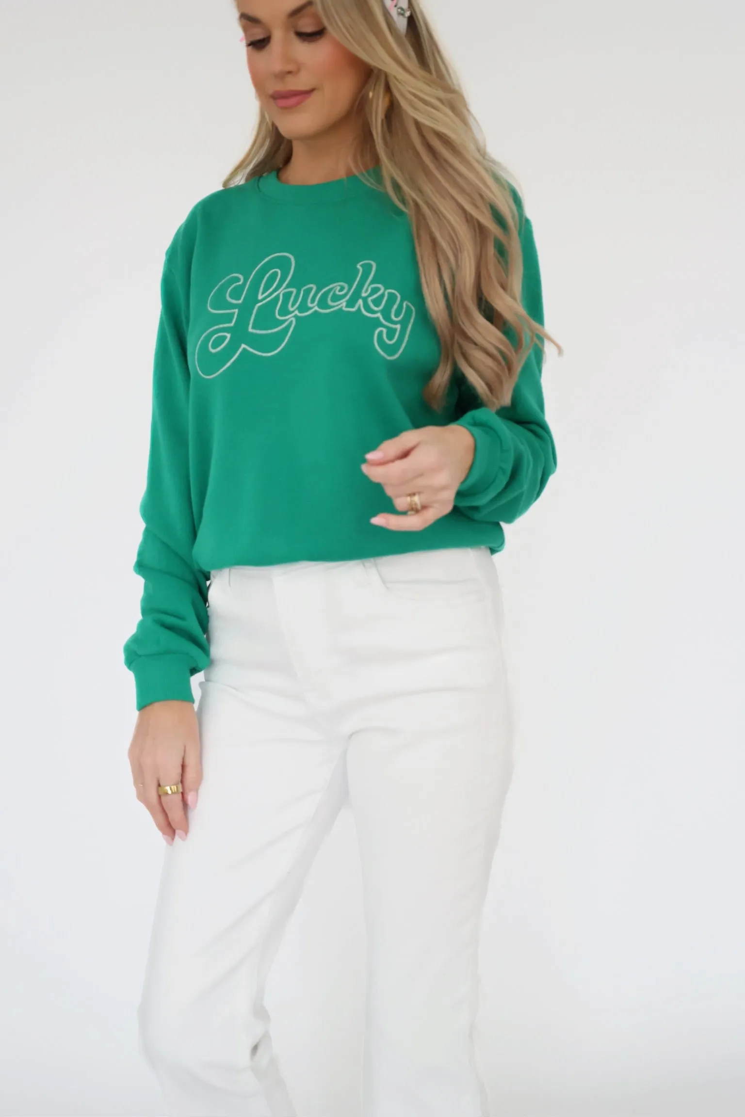 Soft Knit Lucky Sweatshirt - Lucky Green (final sale)