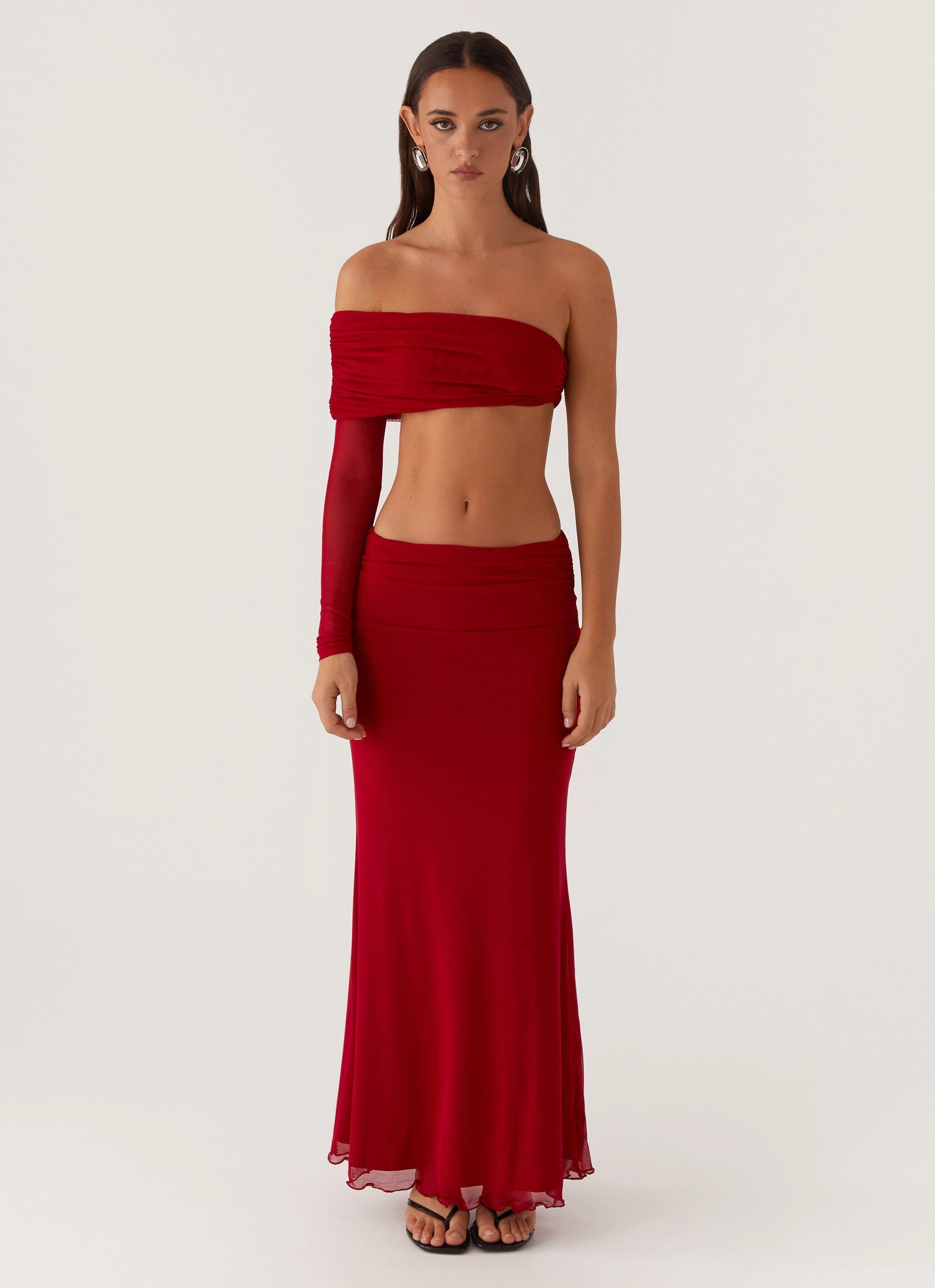 SleevelessOption HypoallergenicMaterial Luella One Shoulder Top - Red