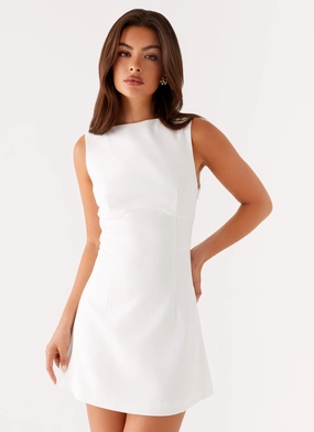 Lulita Mini Dress - White Nordic Plain