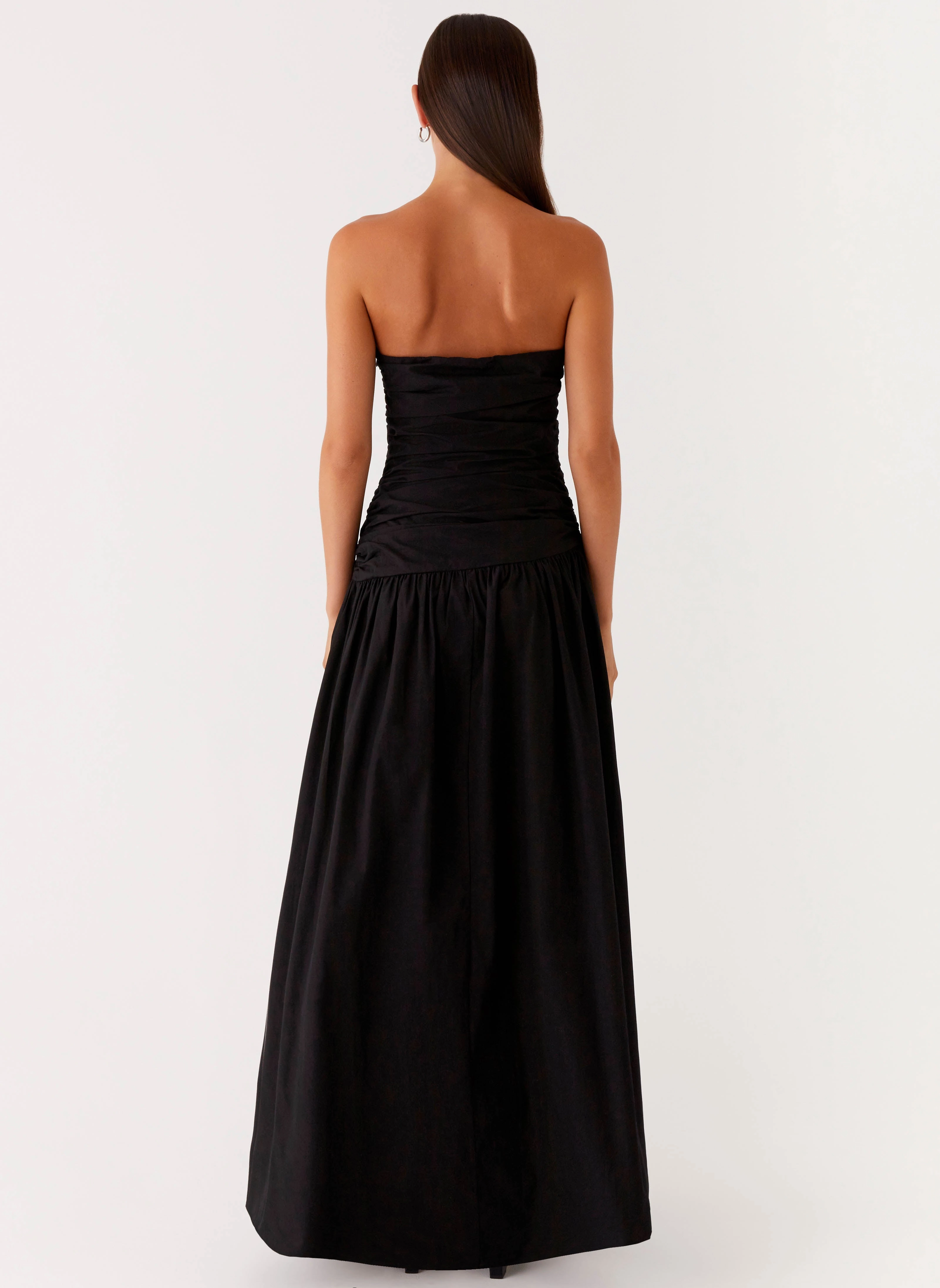 Trendy Layering Lace Accent Lumen Maxi Dress - Black