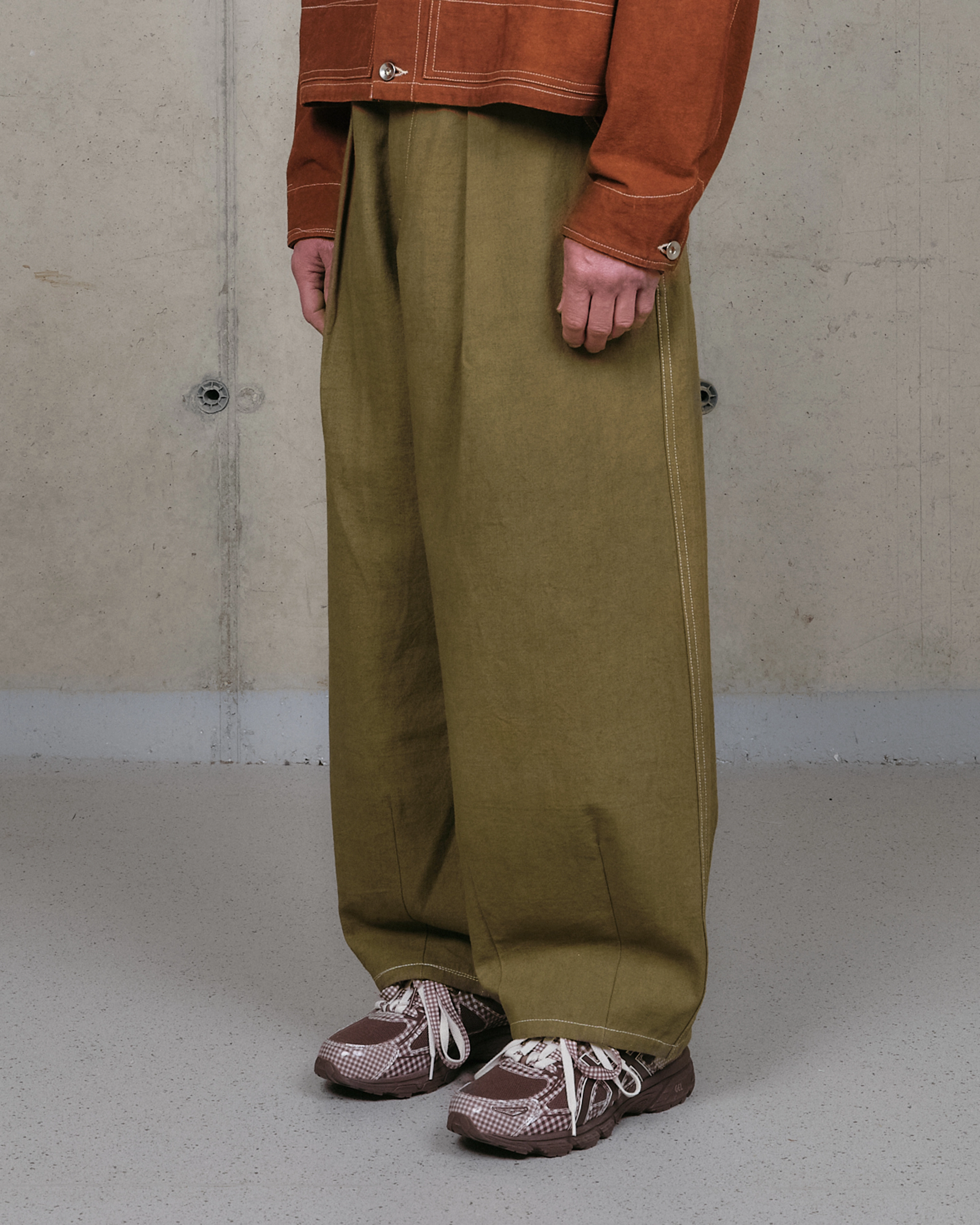 All Gender Lush Pants - Olive Wonky-Wear