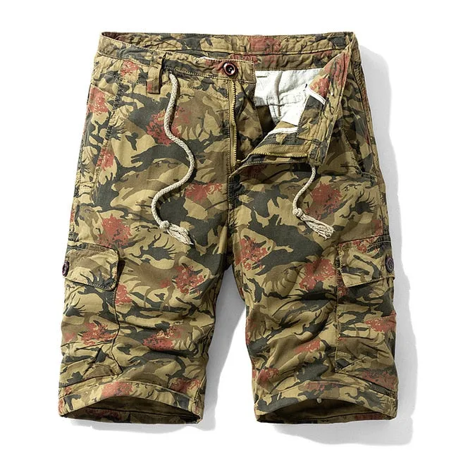 Luulla Men 2021 Summer New Casual Vintage Classic Pockets Cargo Shorts Men Outwear Fashion Twill Cotton Camouflage Shorts Men