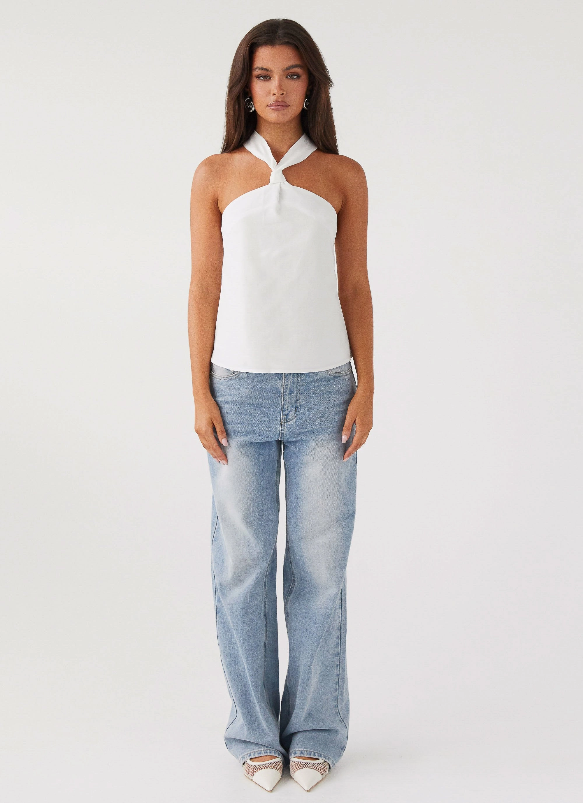 Keira Linen Top - White Confident Mood