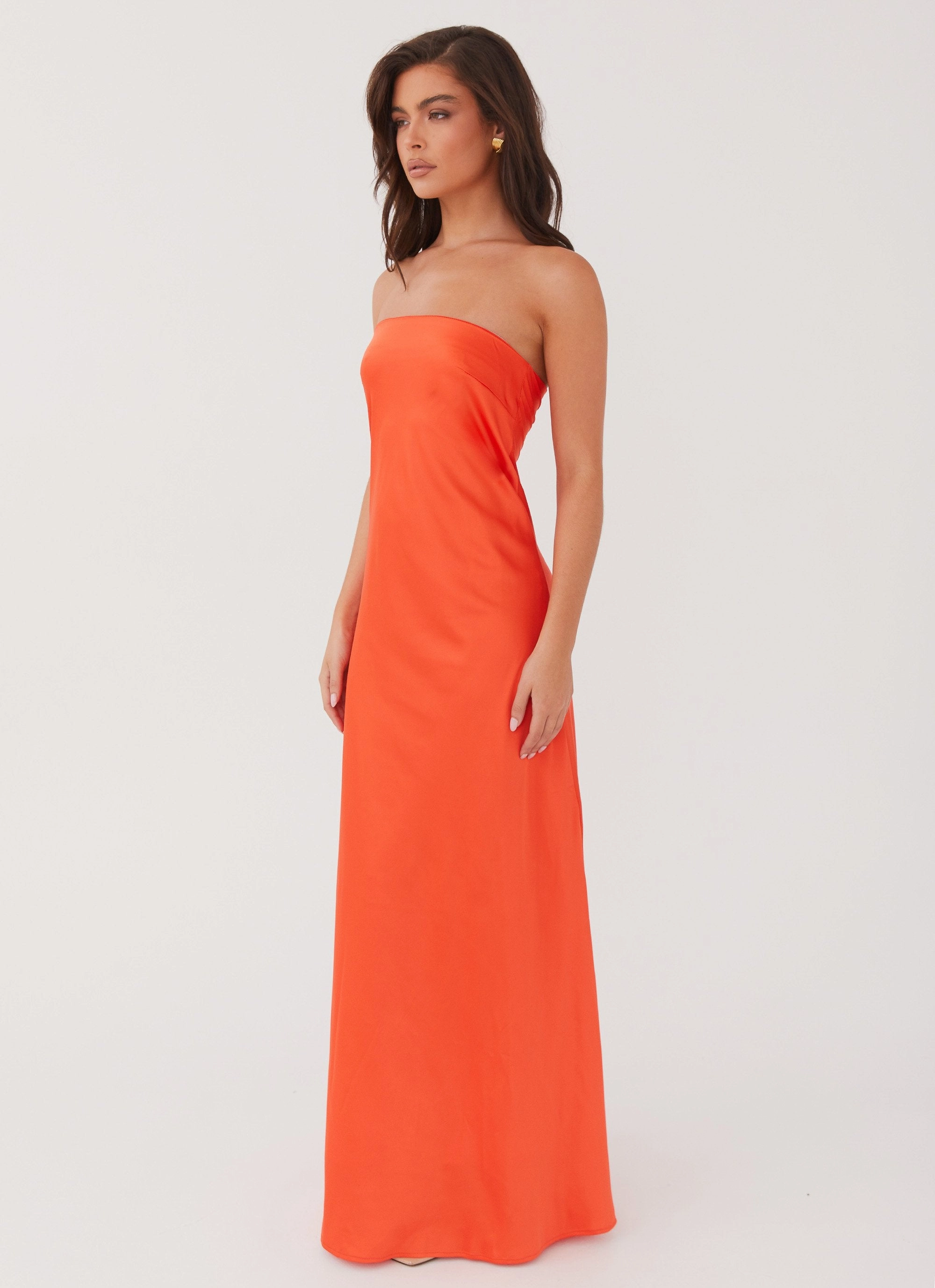 Chantelle Strapless Maxi Dress - Sunset Feminine off-the-shoulder gown MultiPurposePockets