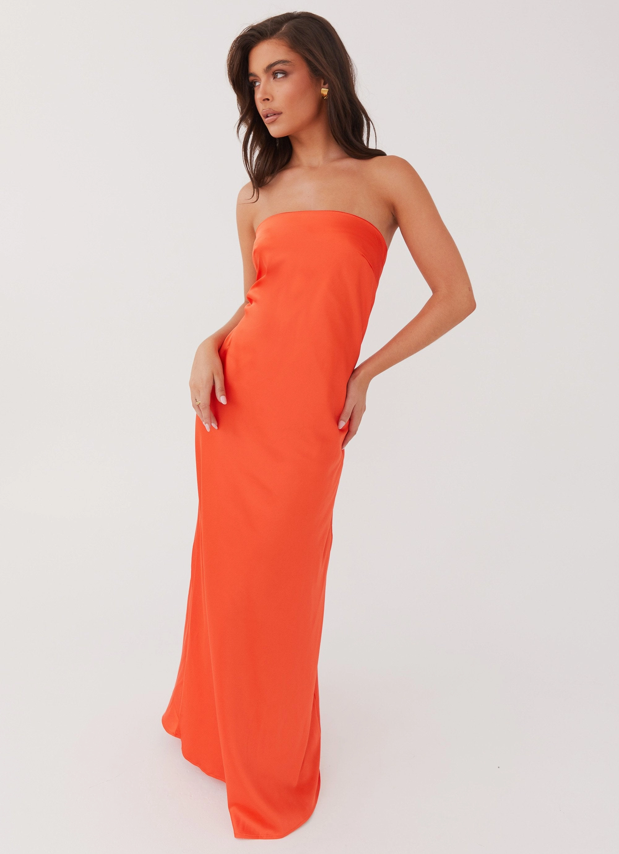 Aura Glow Refined Presence Chantelle Strapless Maxi Dress - Sunset