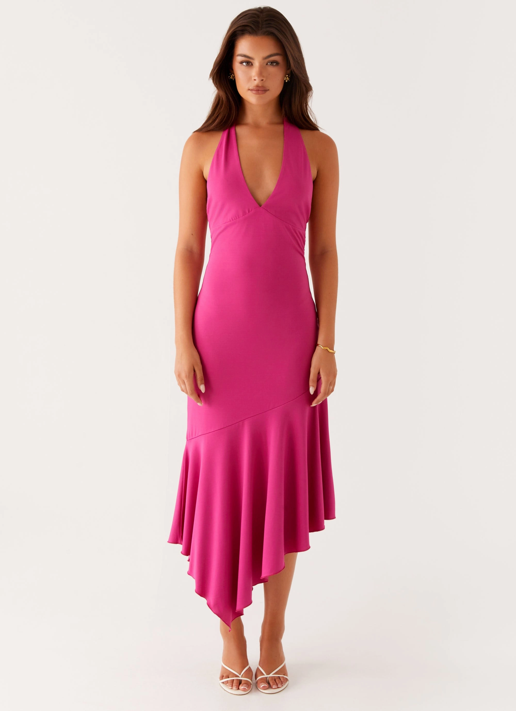 Perdita Midi Dress - Fuchsia Flattering Fit for All