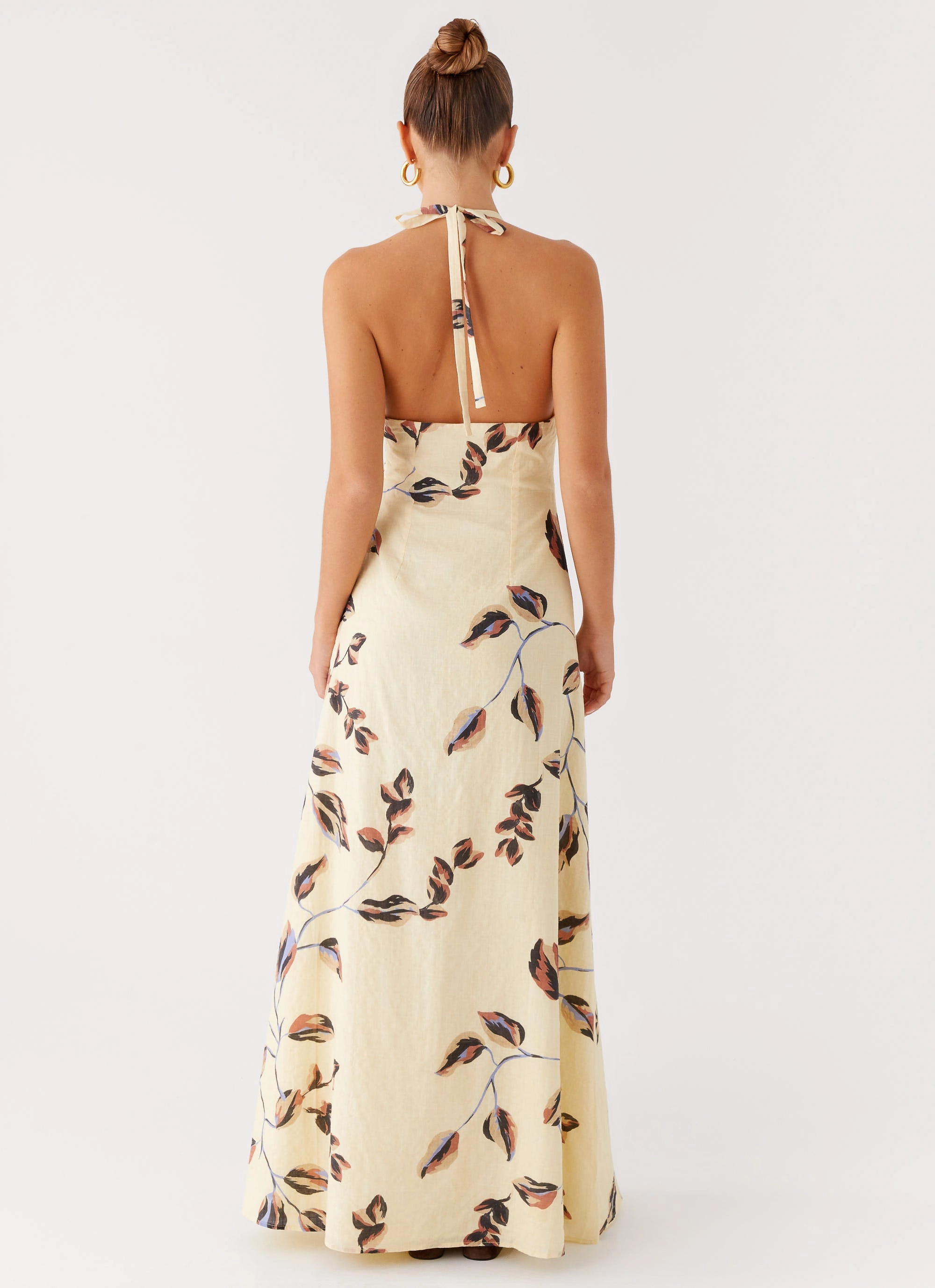 Elvina Halter Neck Maxi Dress - Buttercream Bliss Cool Palette