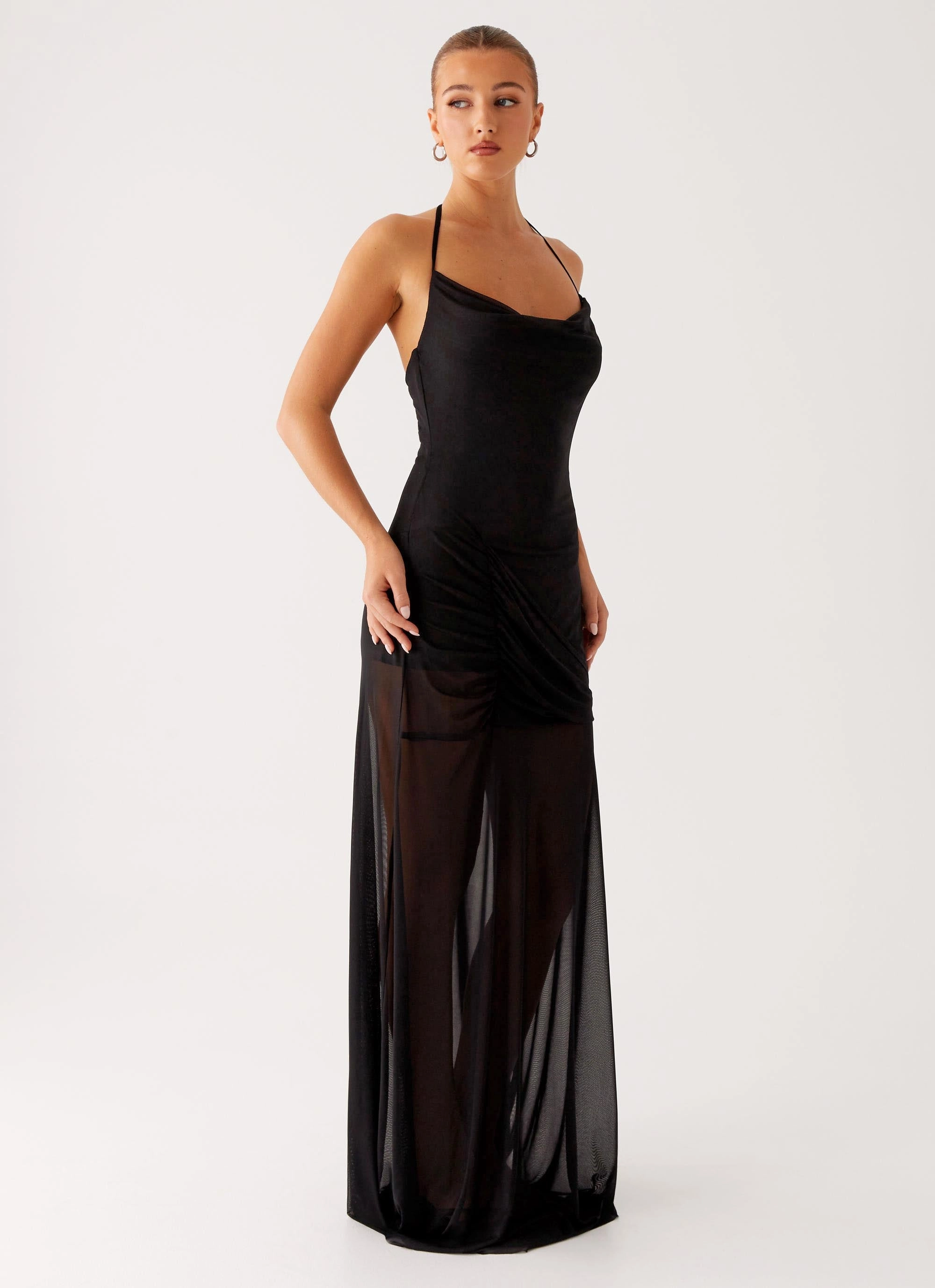 Mckinley Maxi Dress - Black Form Focus Bow Soft