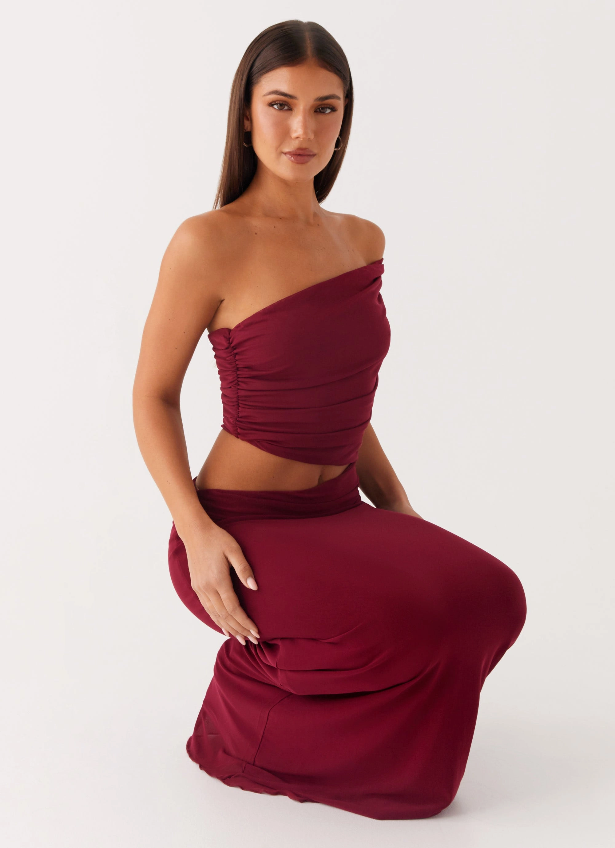Gillian Maxi Dress - Maroon Radiant Mood Natural Style