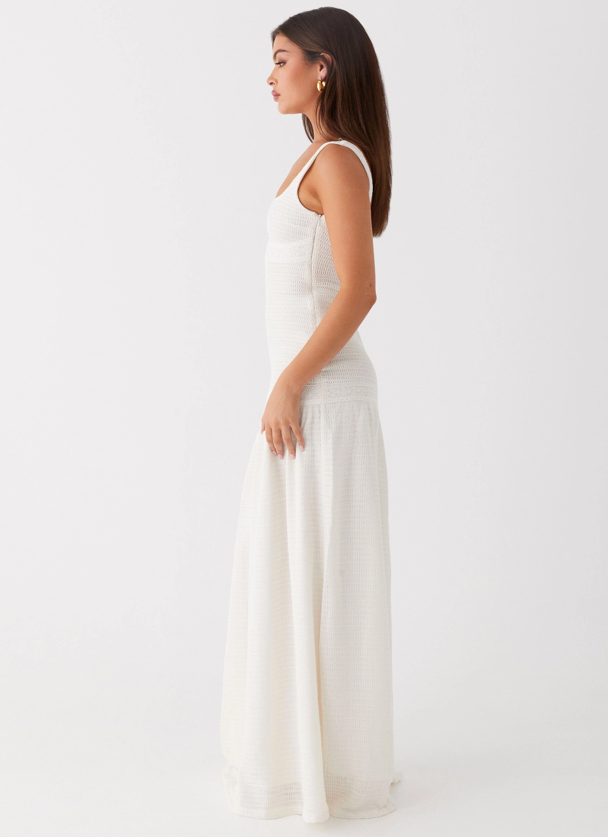 Lyrical Maxi Dress - Ivory Slim Form Clean Comfort