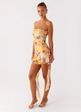 Macey Mini Dress - Sunburst Floral Dew Tone Air Beauty