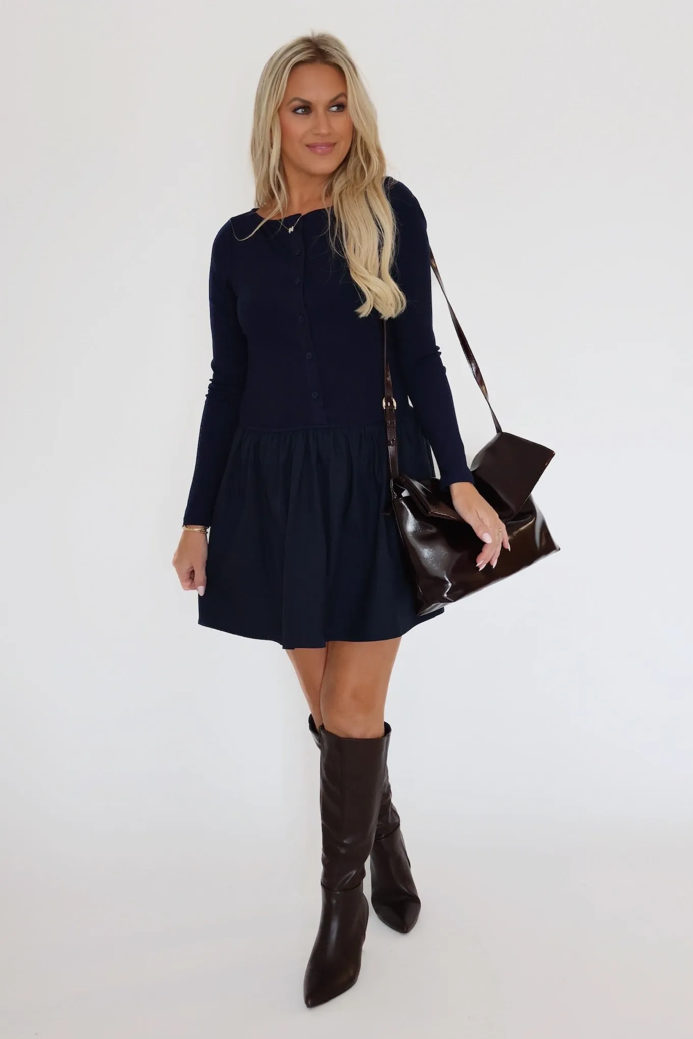 Olivia Knit Top Mini Dress Autumn Look Comfy and Chic