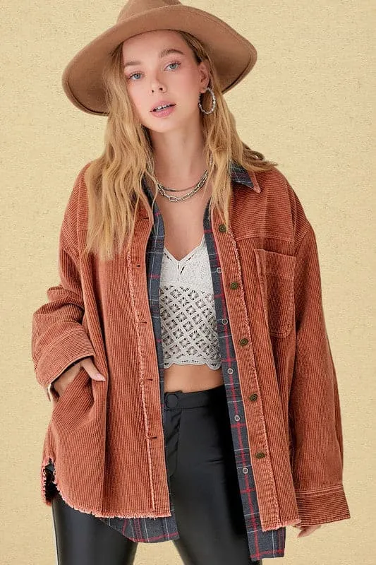 Maddie Oversized Corduroy Jacke