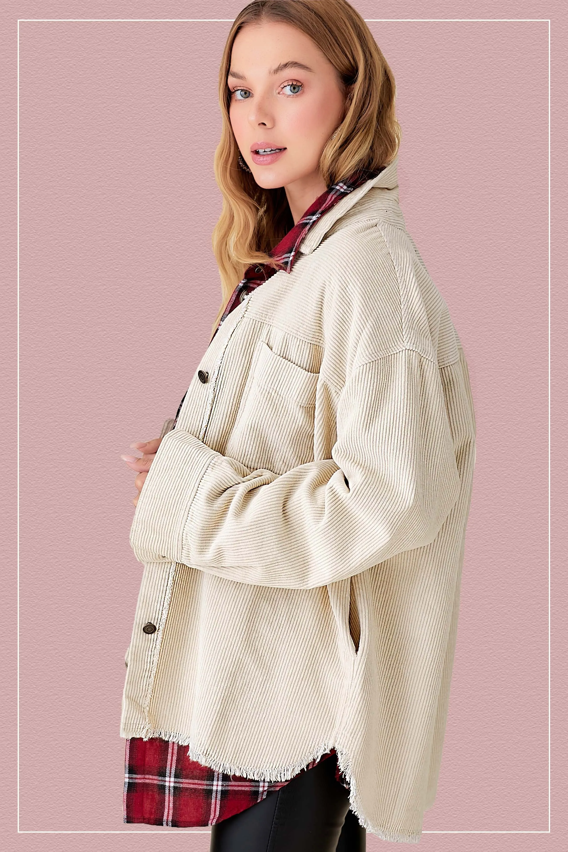 Maddie Oversized Corduroy Jacke