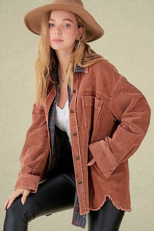 Maddie Oversized Corduroy Jacke