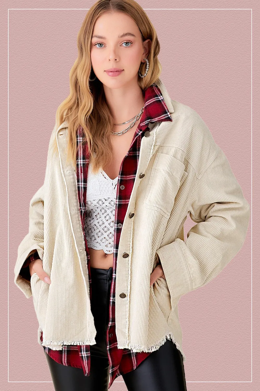 Maddie Oversized Corduroy Jacke