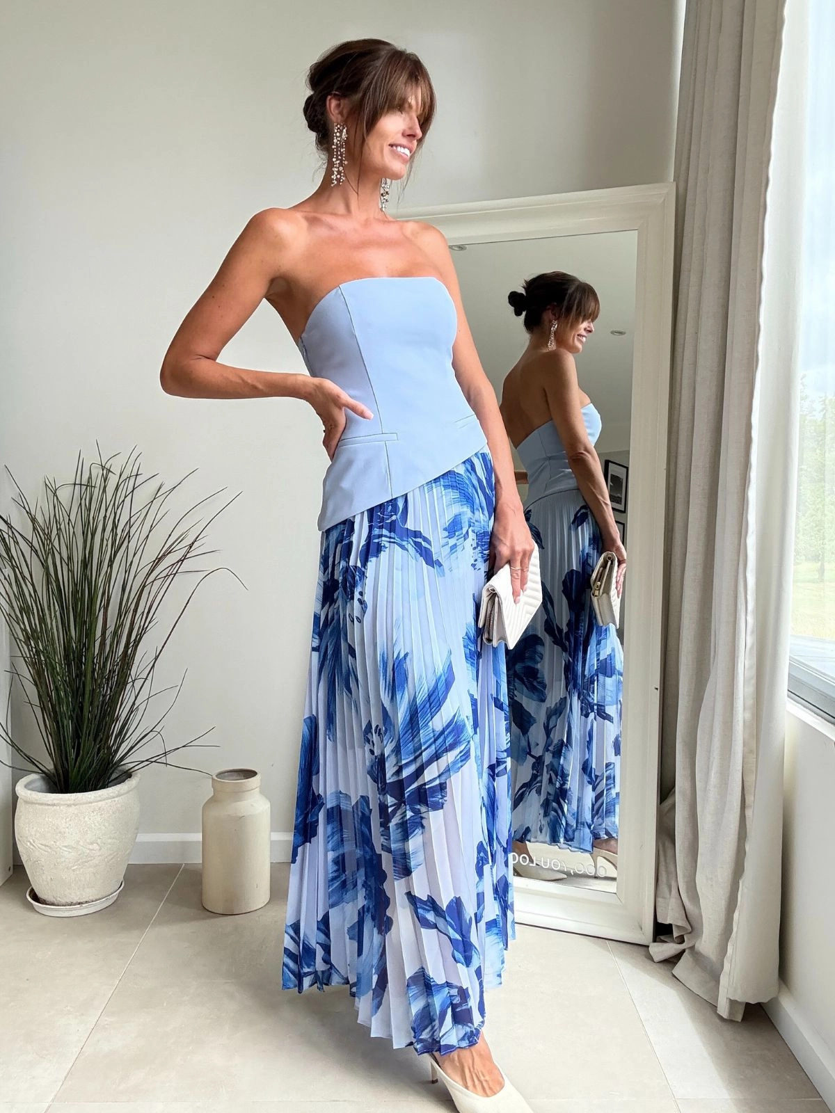 Madelaine Bandeau Dress in Blue Relaxed Style