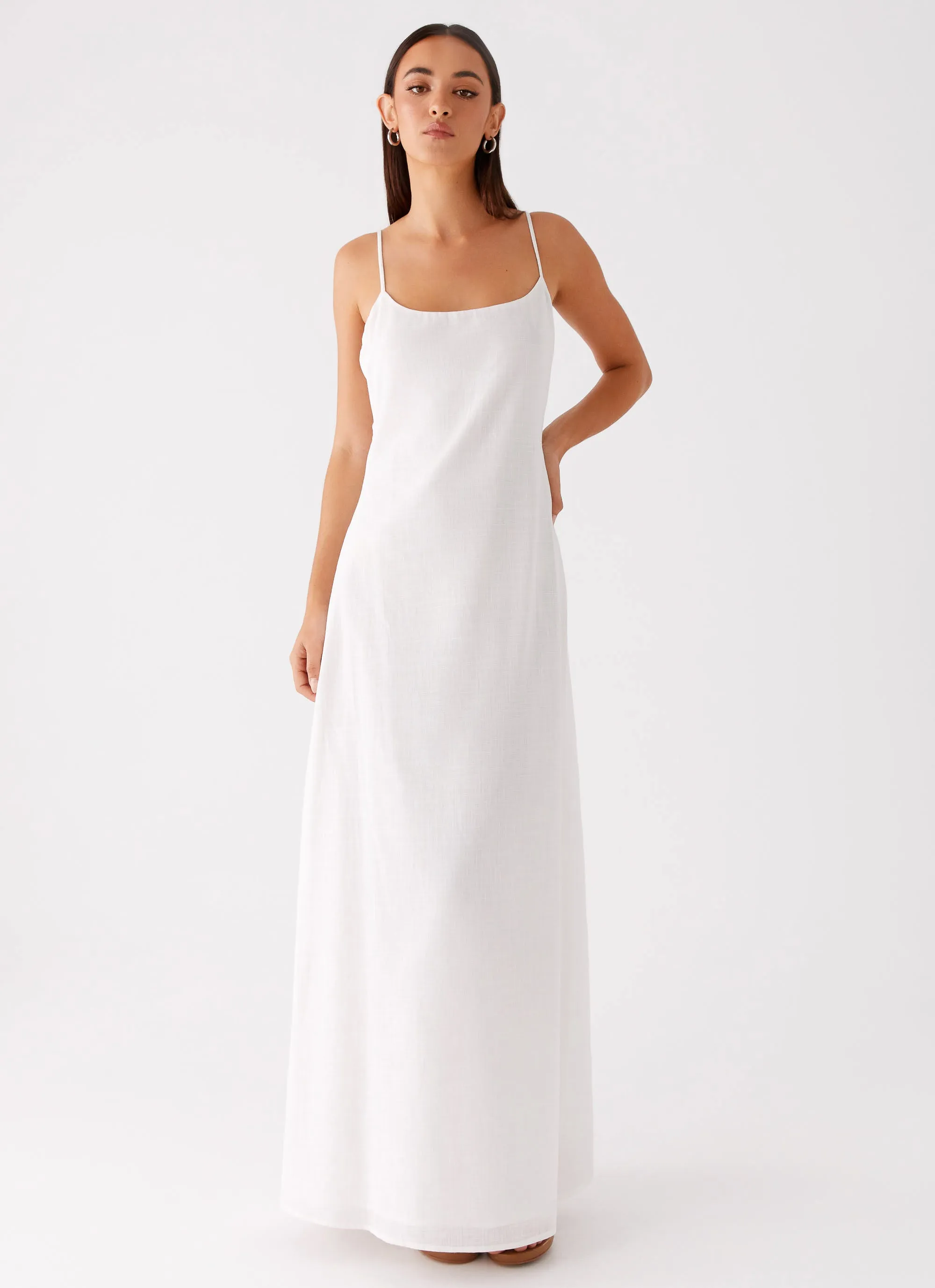 Madeleine Scoop Neck Maxi Dress - Off White Multi Season Stylish Fit