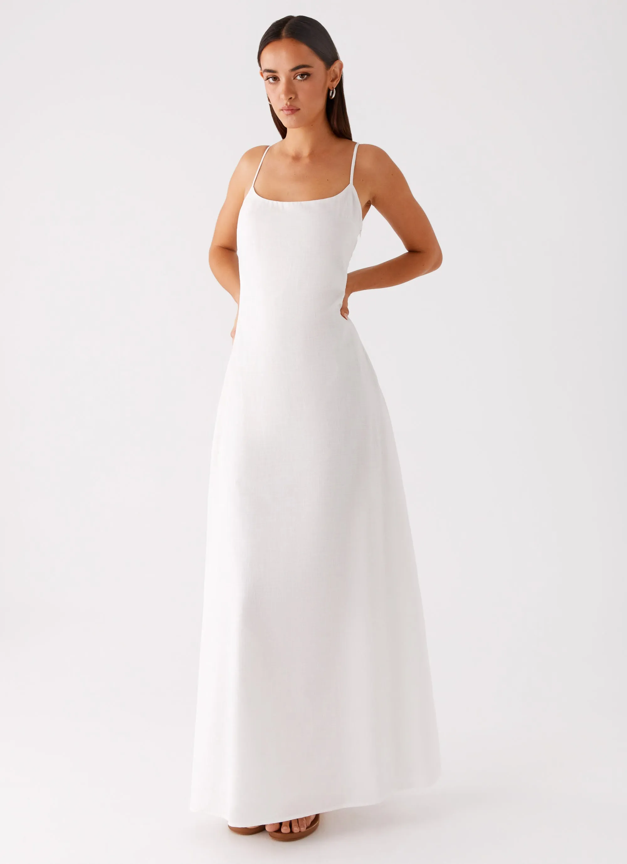 Madeleine Scoop Neck Maxi Dress - Off White Layer Base