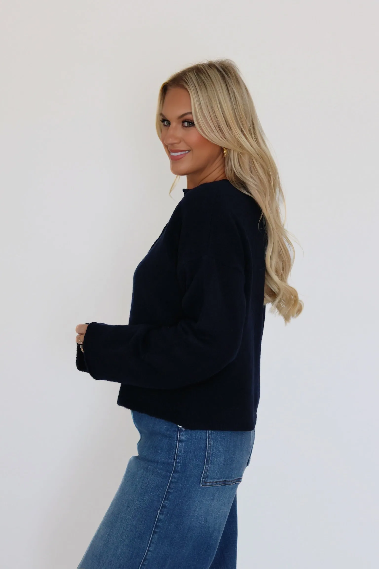 Format Sweater Cardigan- Navy Shrink Resistant Treatment