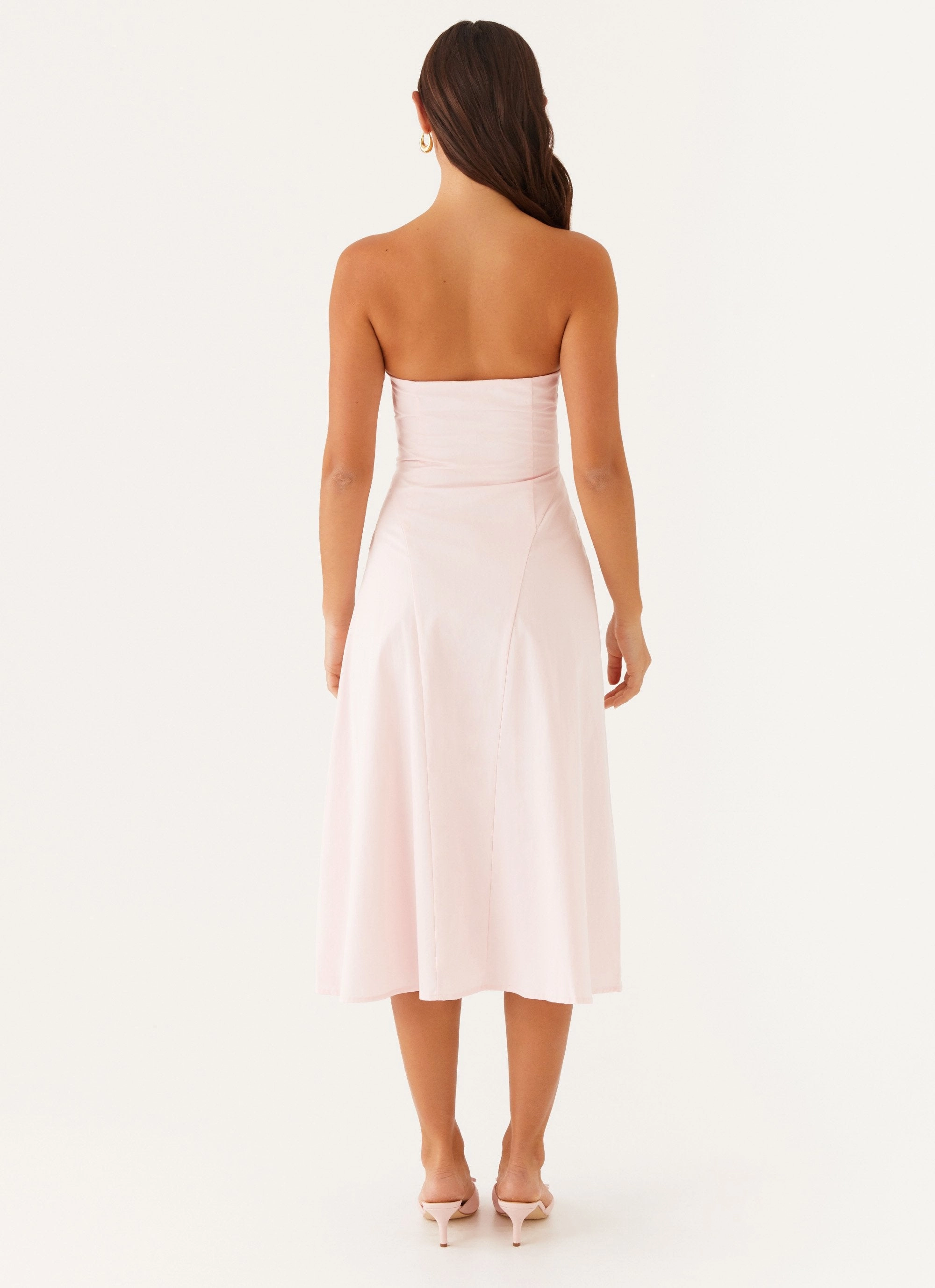 DurableStitching Low Maintenance Maika Strapless Midi Dress - Pink