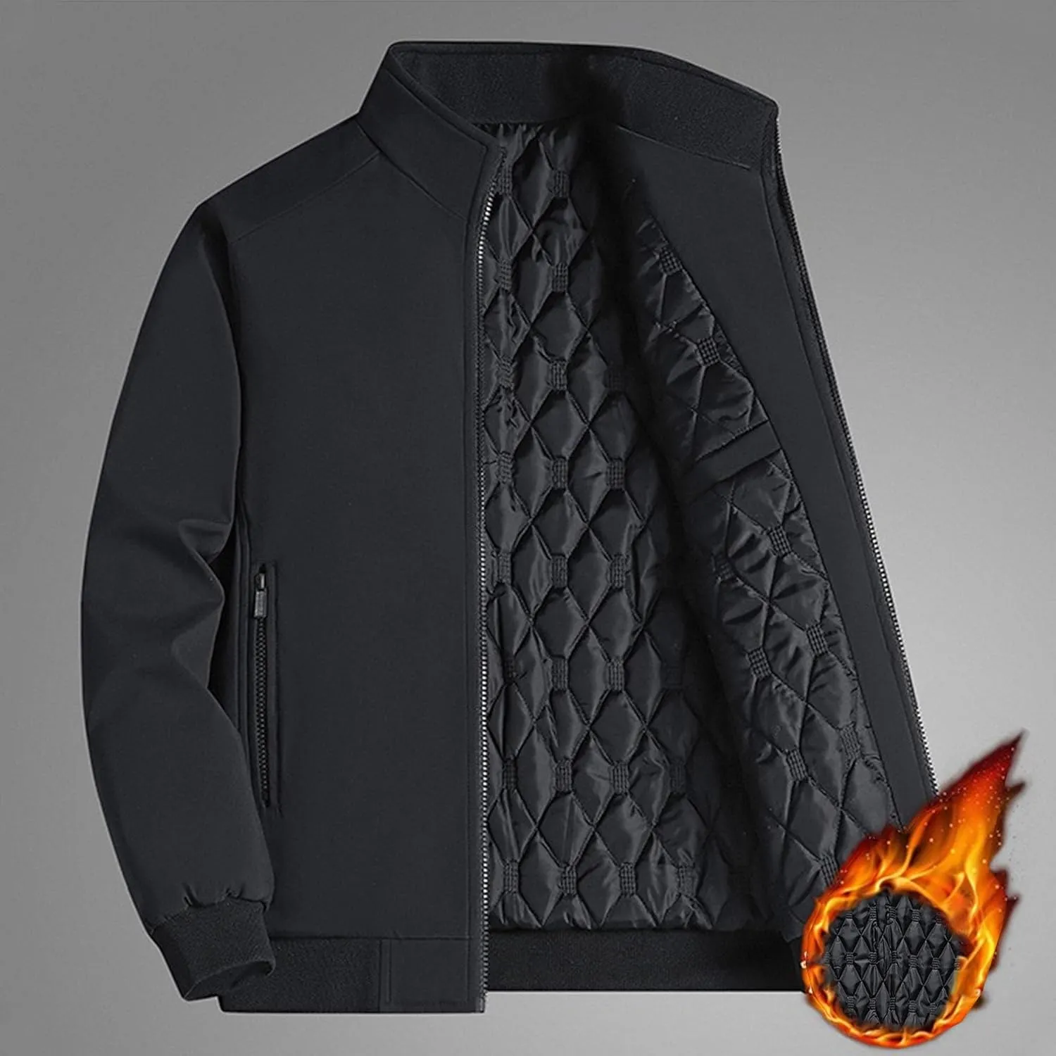 Maiyifu-GJ Men's Fall Winter Down Coat Lightweight Warm Thicken Puffer Jacket Windproof Quilted Padded Jackets Outerwear
