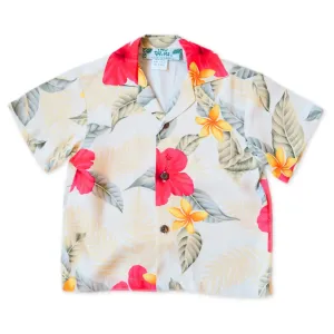 makaha cream hawaiian boy shirt