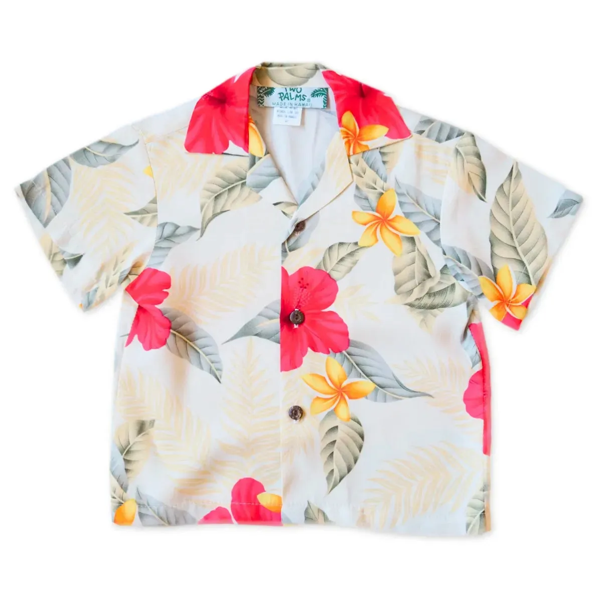 makaha cream hawaiian boy shirt
