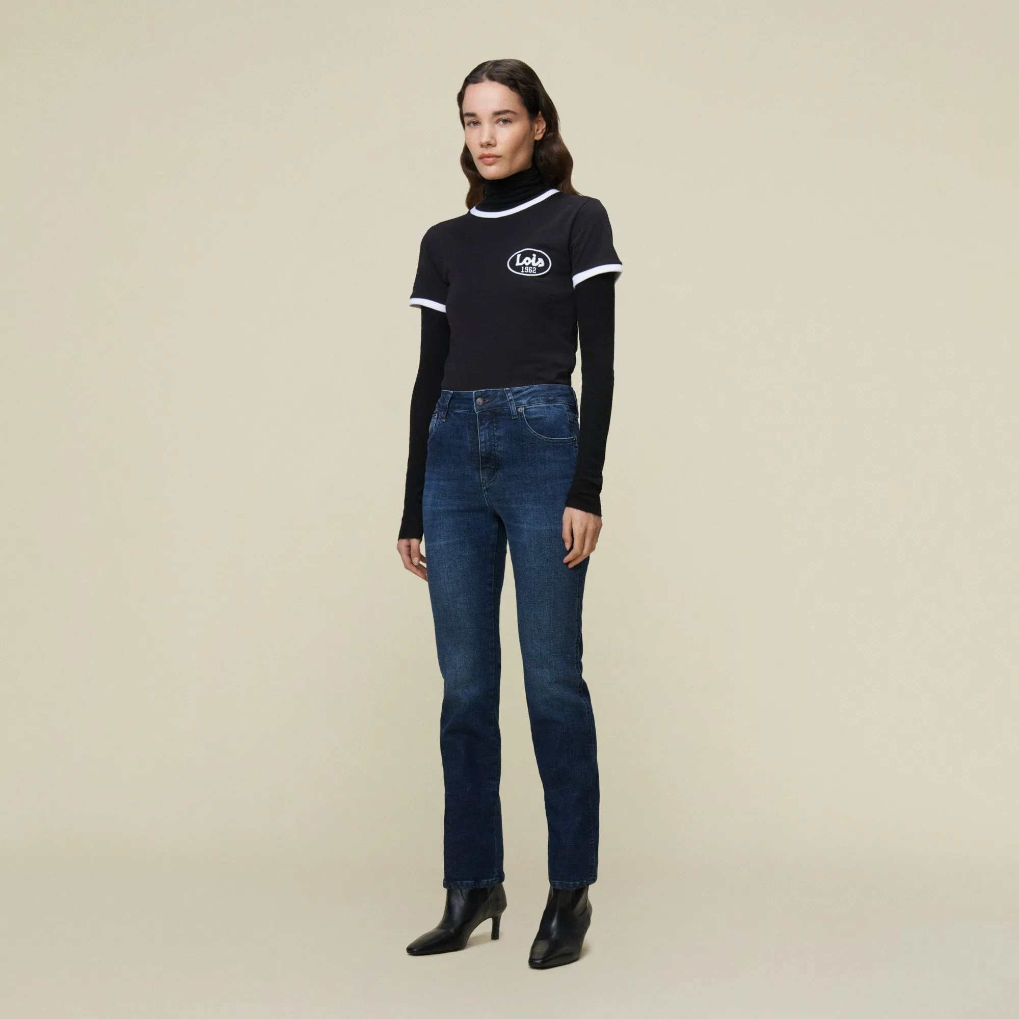 Malena F Hyper Dark Faint - High Rise Straight Fit