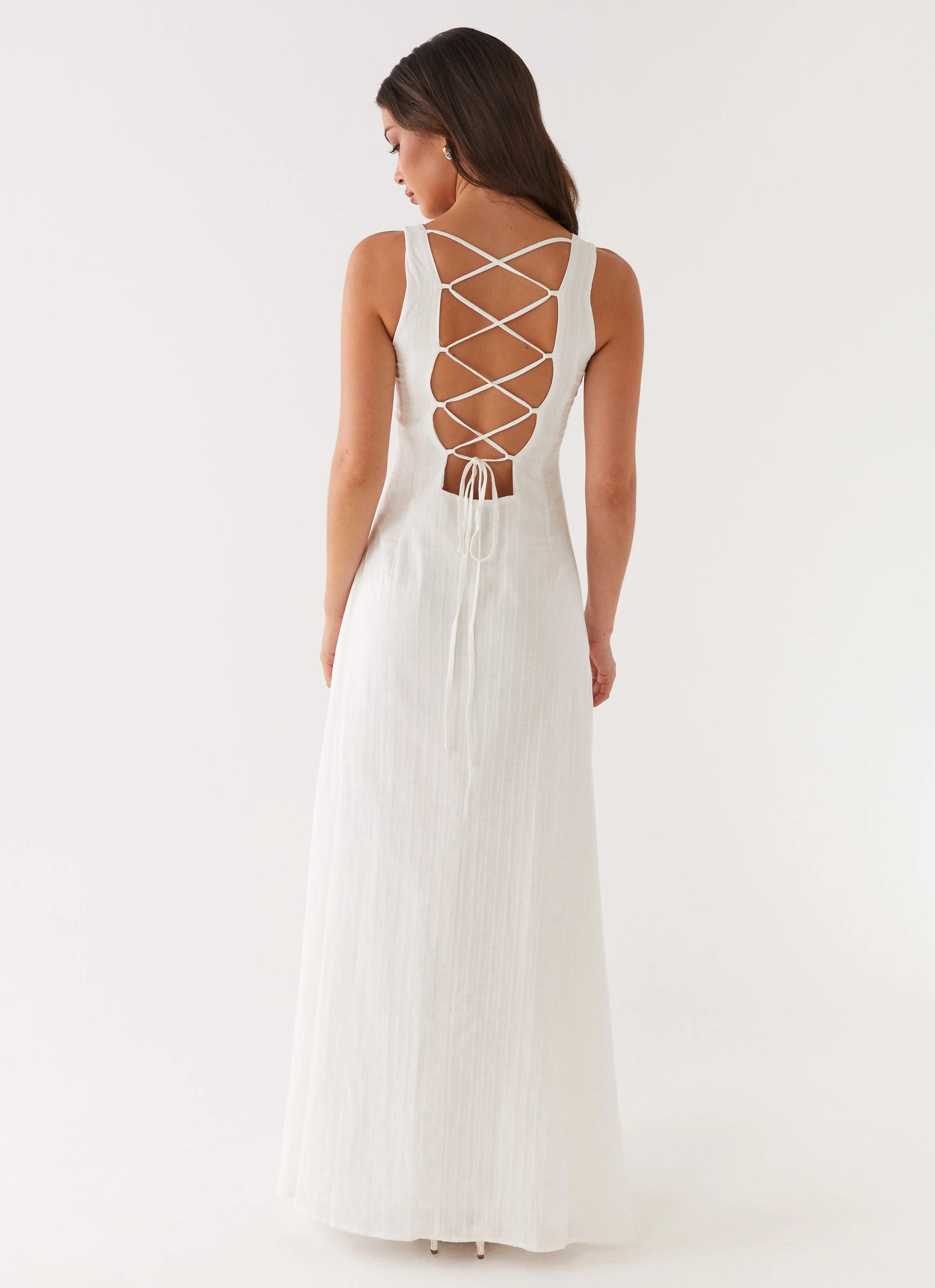 Maloney Maxi Dress - White Relax Line Dressy Yet Comfortable