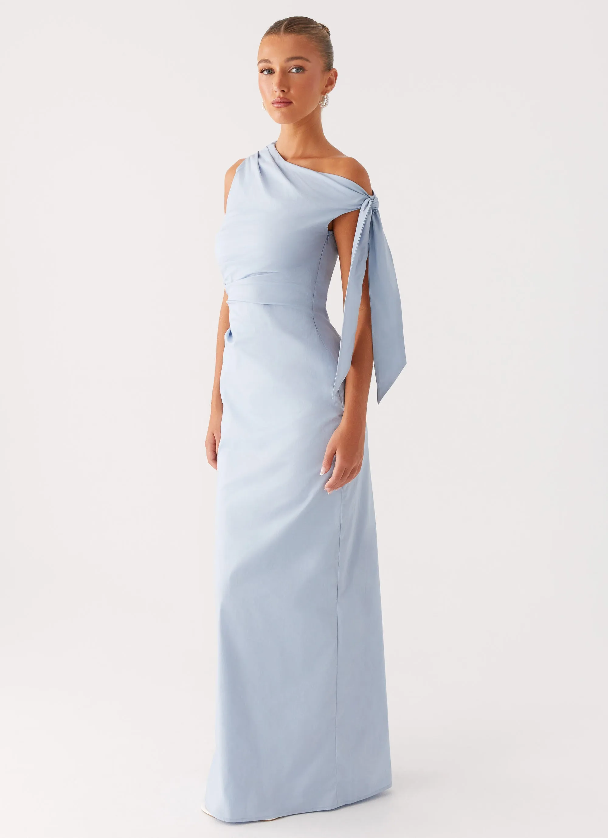Slim Form Tear-resistant Marella Maxi Dress - Blue