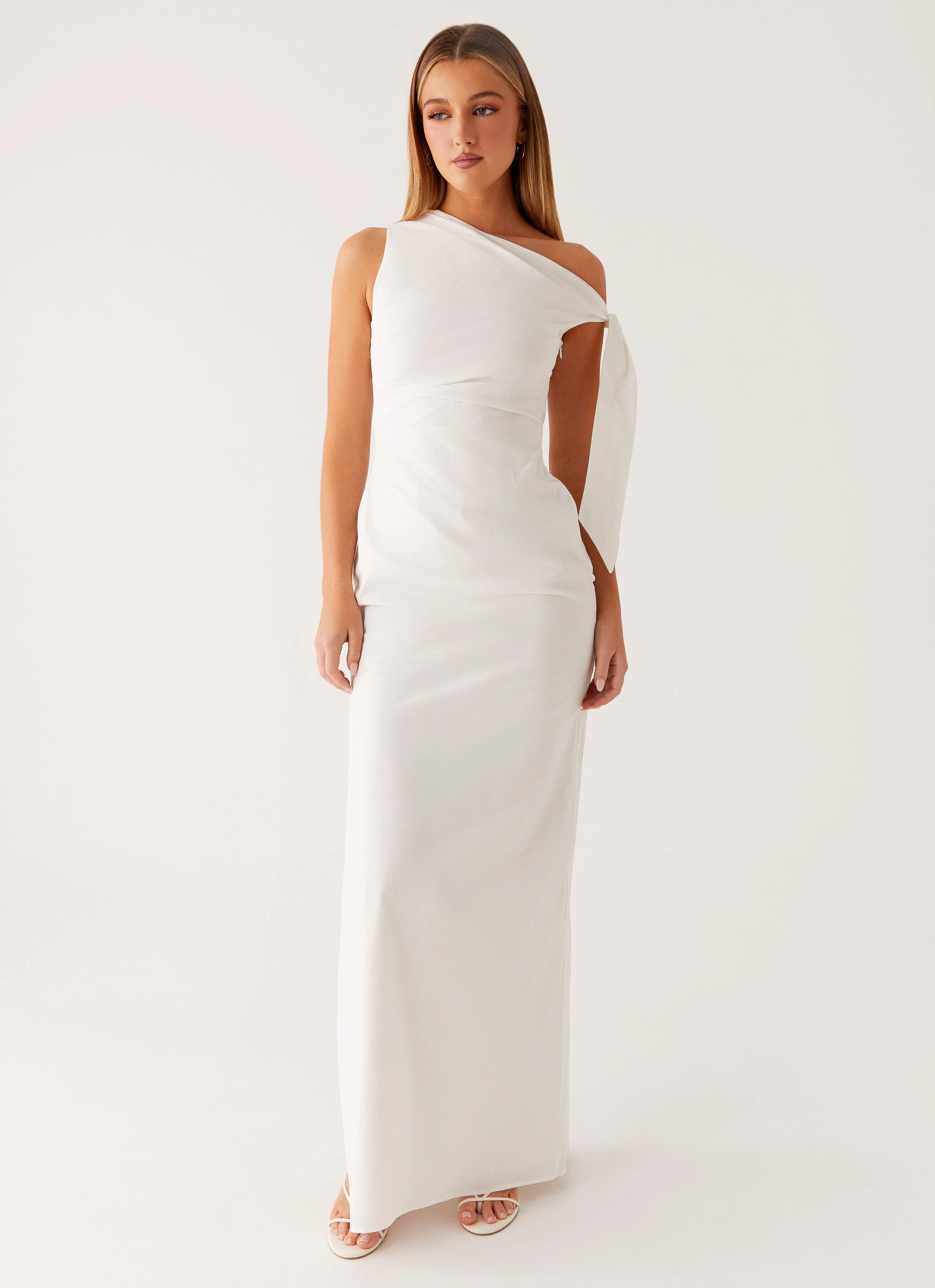 Marella Maxi Dress - Ivory Mood Look Ruched-Detail