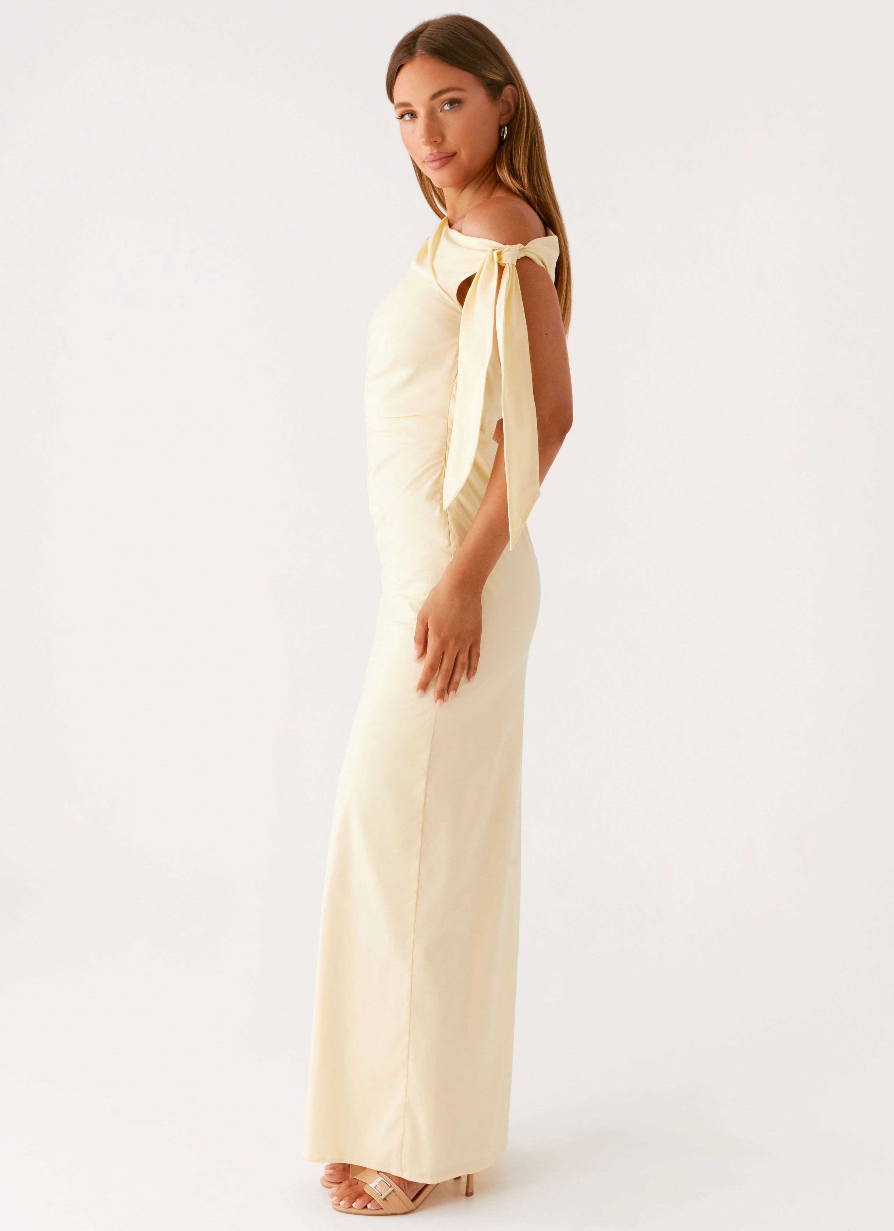 Button Accent Marella Maxi Dress - Yellow