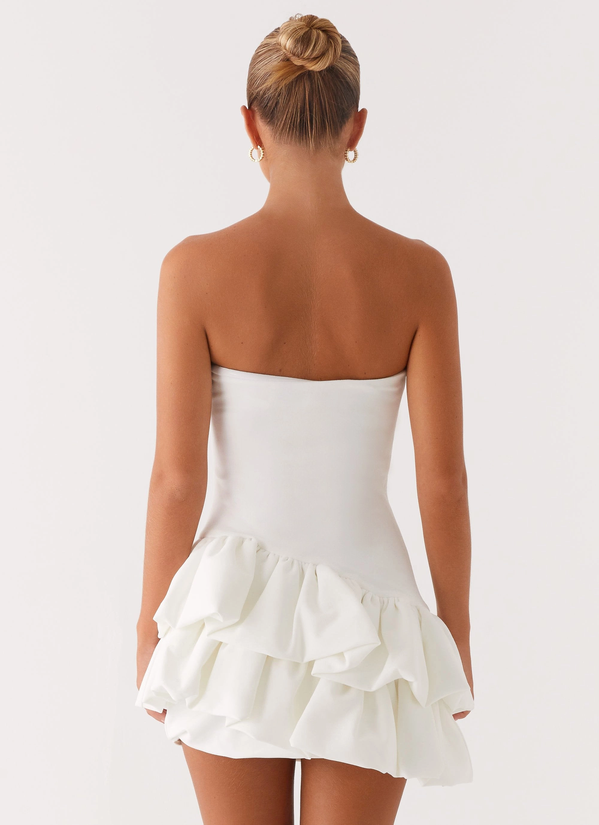 Marie Mini Dress - White Sleek and Sleek Softly Structured