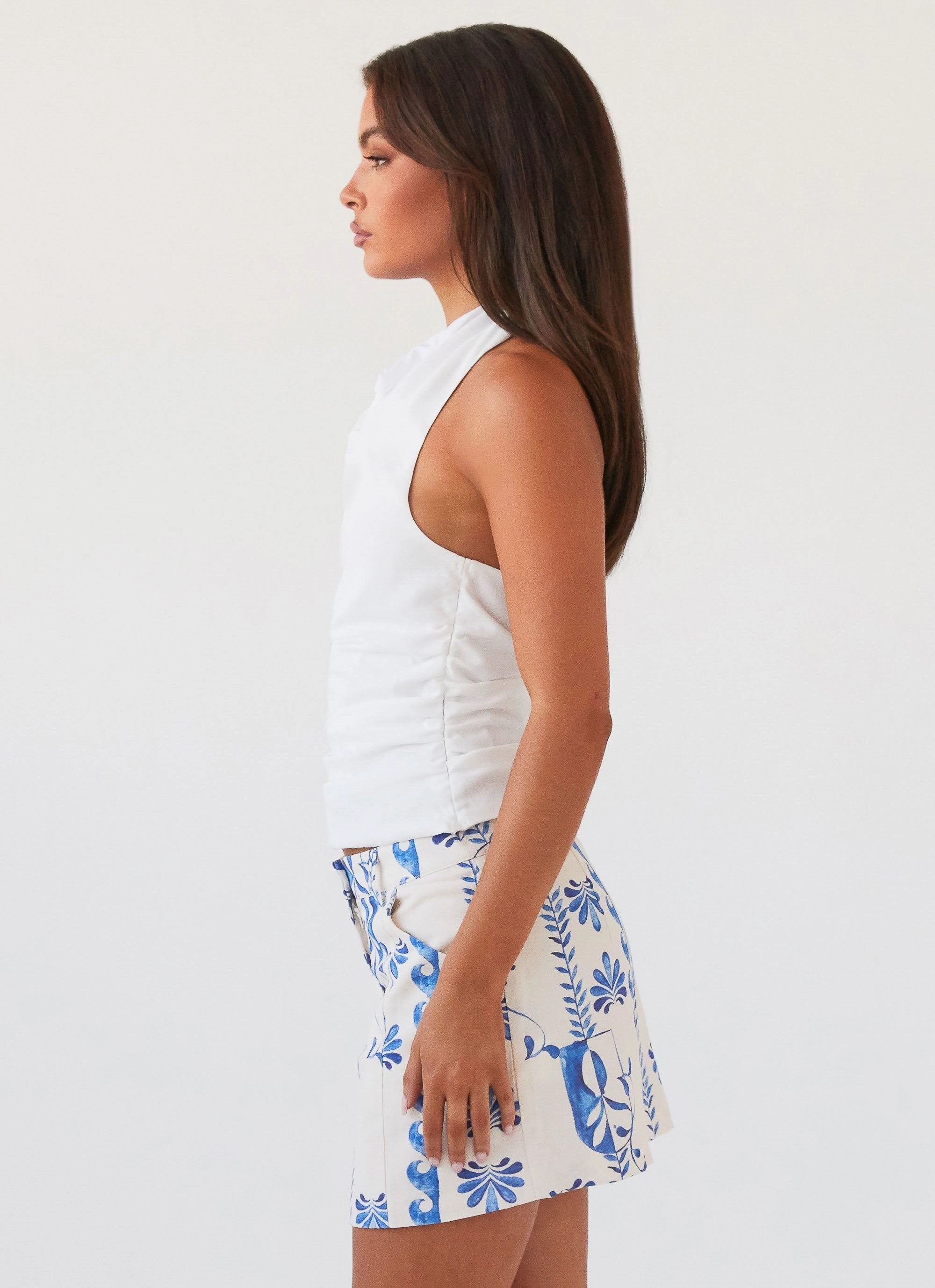 Marissa Linen Mini Skirt - Floral Wave Plant Based Material