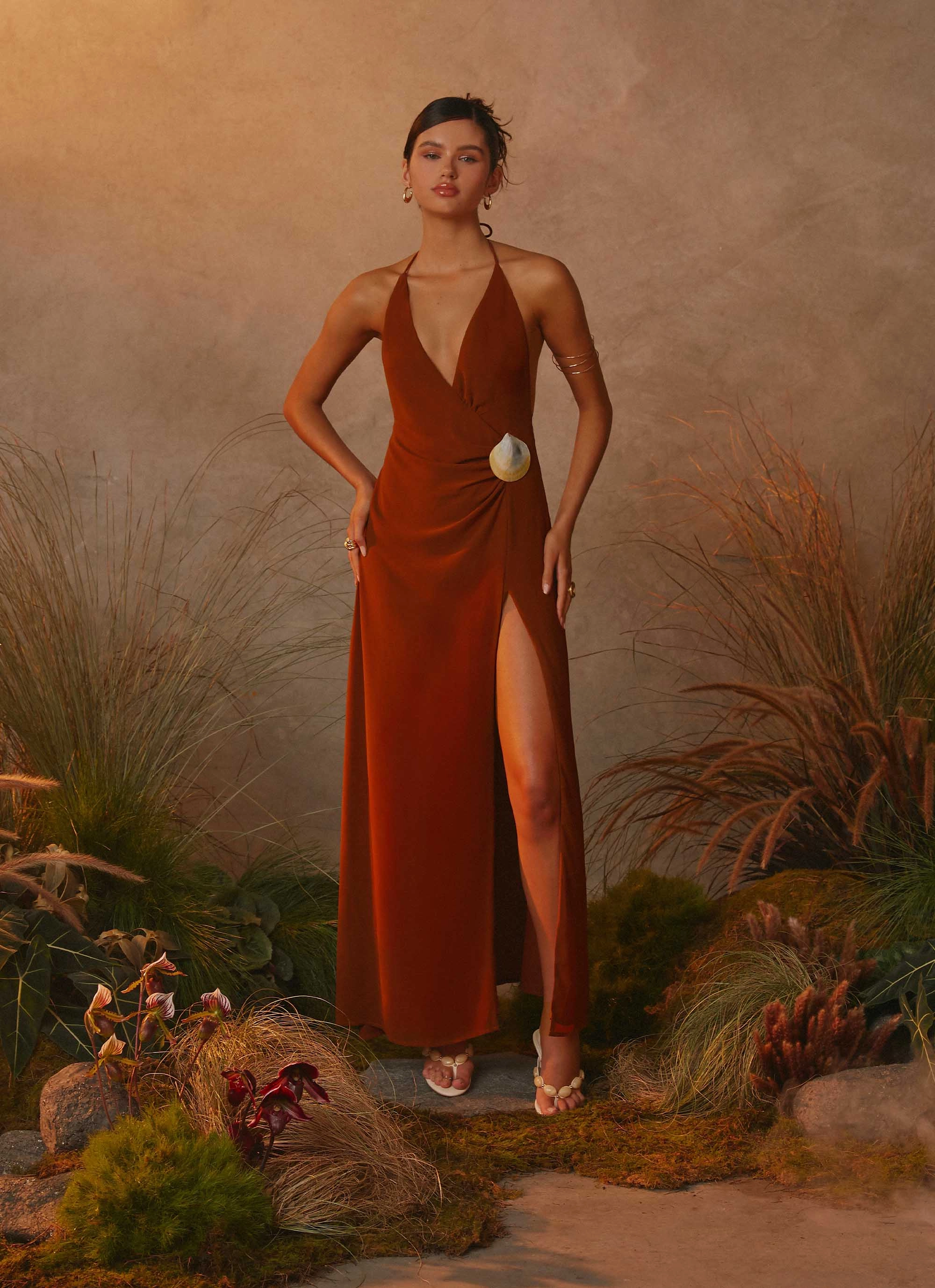 Simple Elegance Work Flex Marjoram Maxi Dress - Chocolate