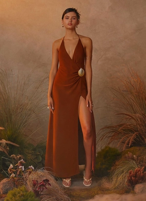 Marjoram Maxi Dress - Chocolate Night Party