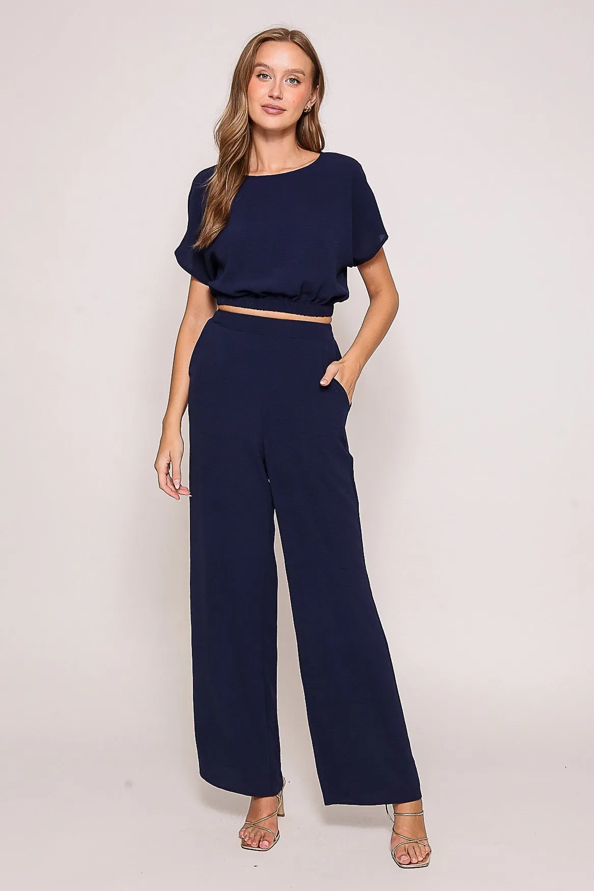 Market Find Top- Navy (FINIAL SALE) LayeredCollar