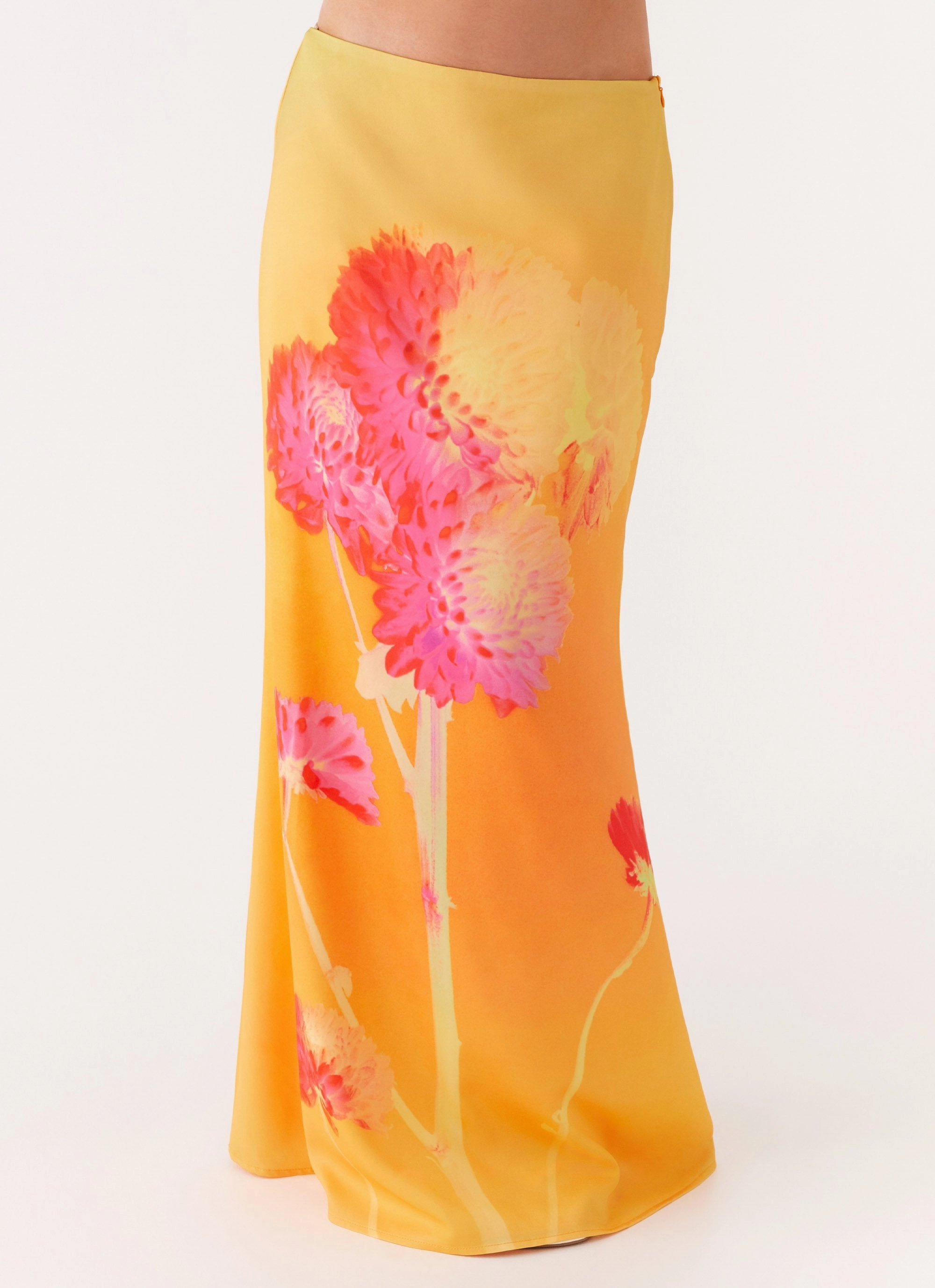 Marrakesh Maxi Skirt - Orange Floral Department Store Style