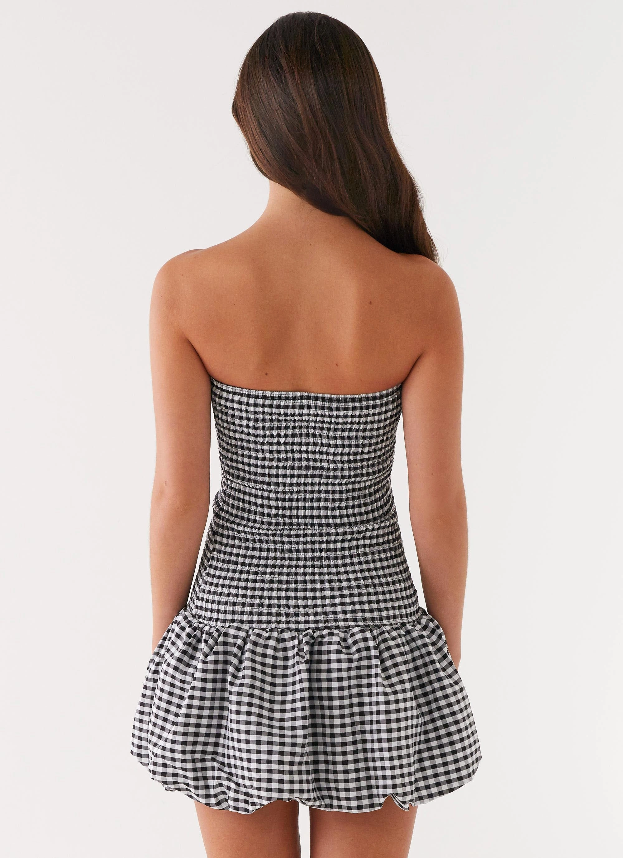 Trend Movement Neutral Aesthetic Martell Mini Dress - Black Gingham