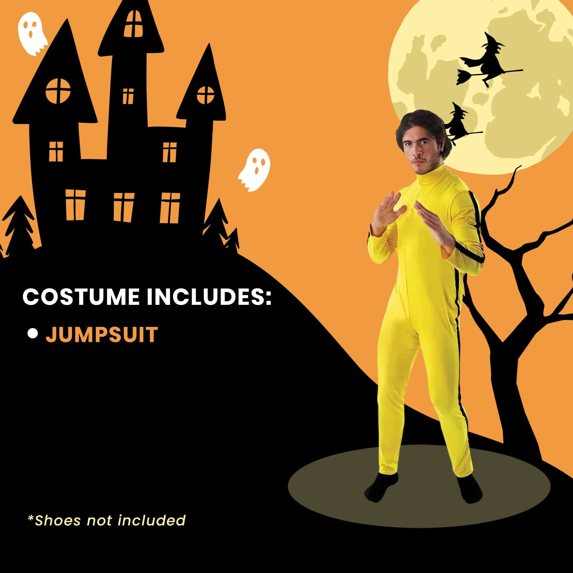 Martial Artist/ Bruce Lee Men's Costume Jumpsuit