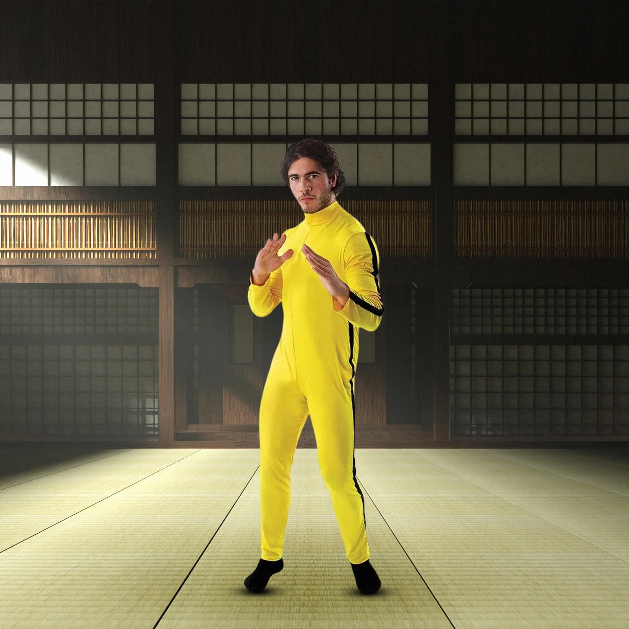 Martial Artist/ Bruce Lee Men's Costume Jumpsuit