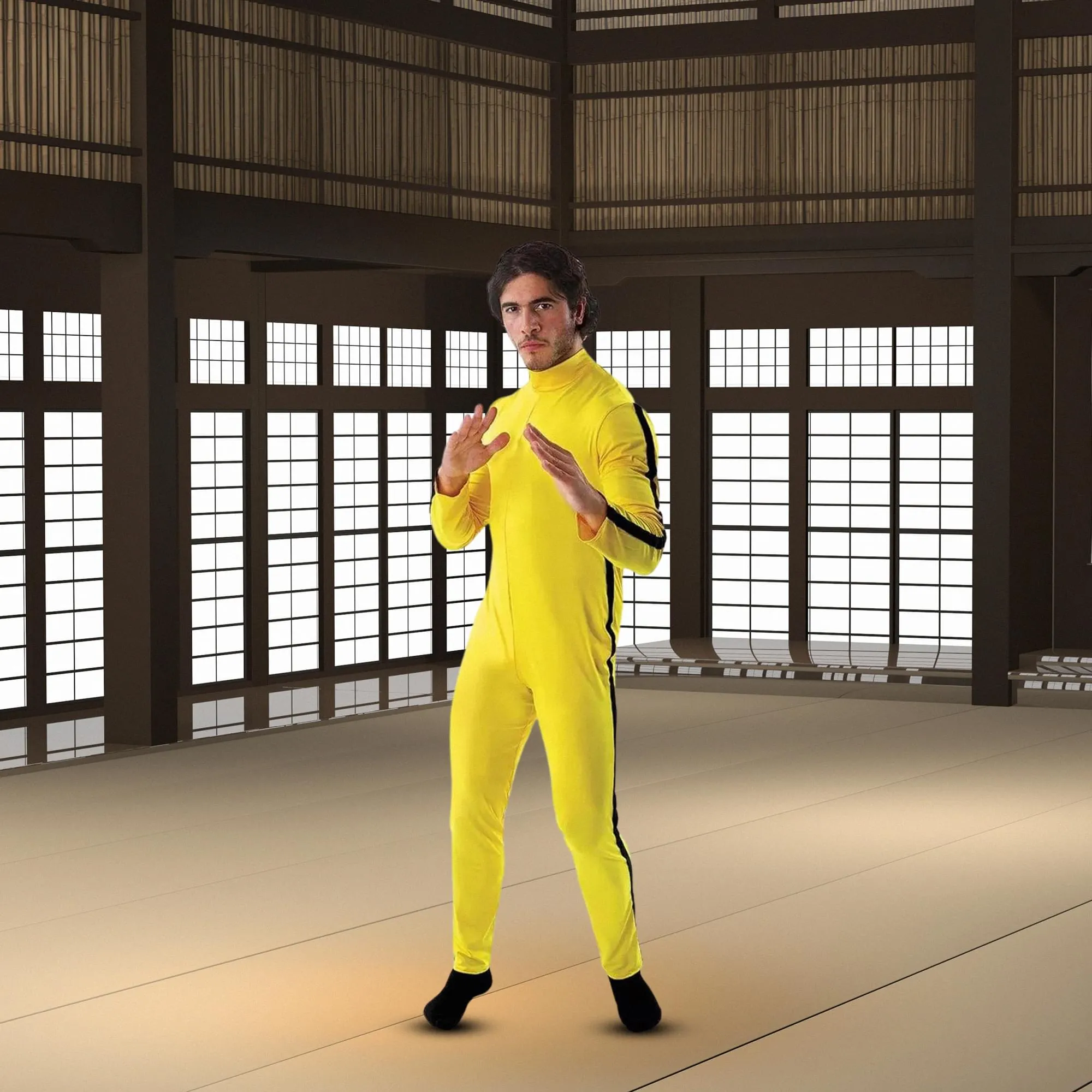 Martial Artist/ Bruce Lee Men's Costume Jumpsuit