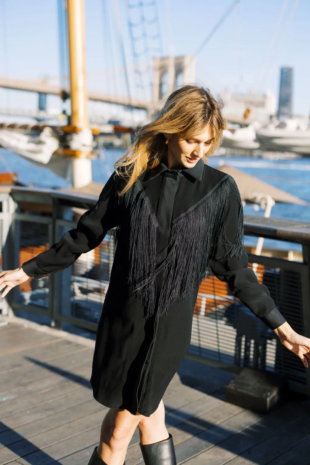 Anti Pilling MASON by MASON'S DAUGHTER Dolly Western Fringe Dress