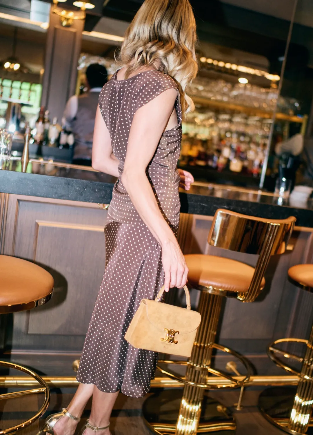 Full Flex MASON by MASON'S DAUGHTER | Esme Top, Cocoa Silk Polka Dot