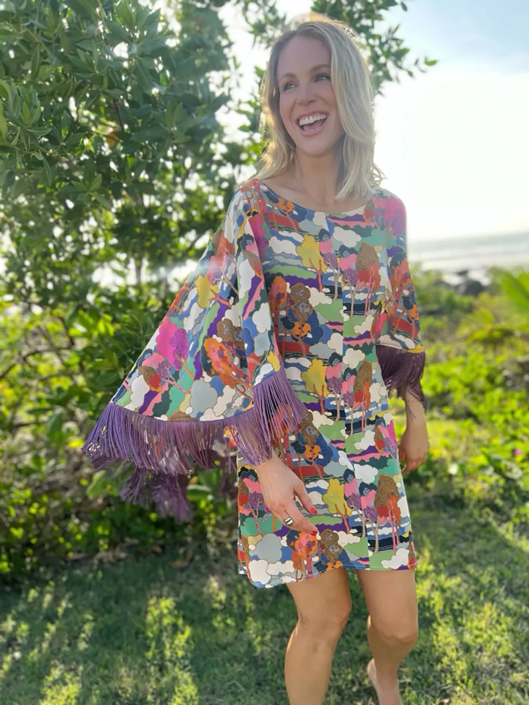 Anti Slip Waistband MASON by MASON'S DAUGHTER Kathleen Dress, Printed Crepe de Chin