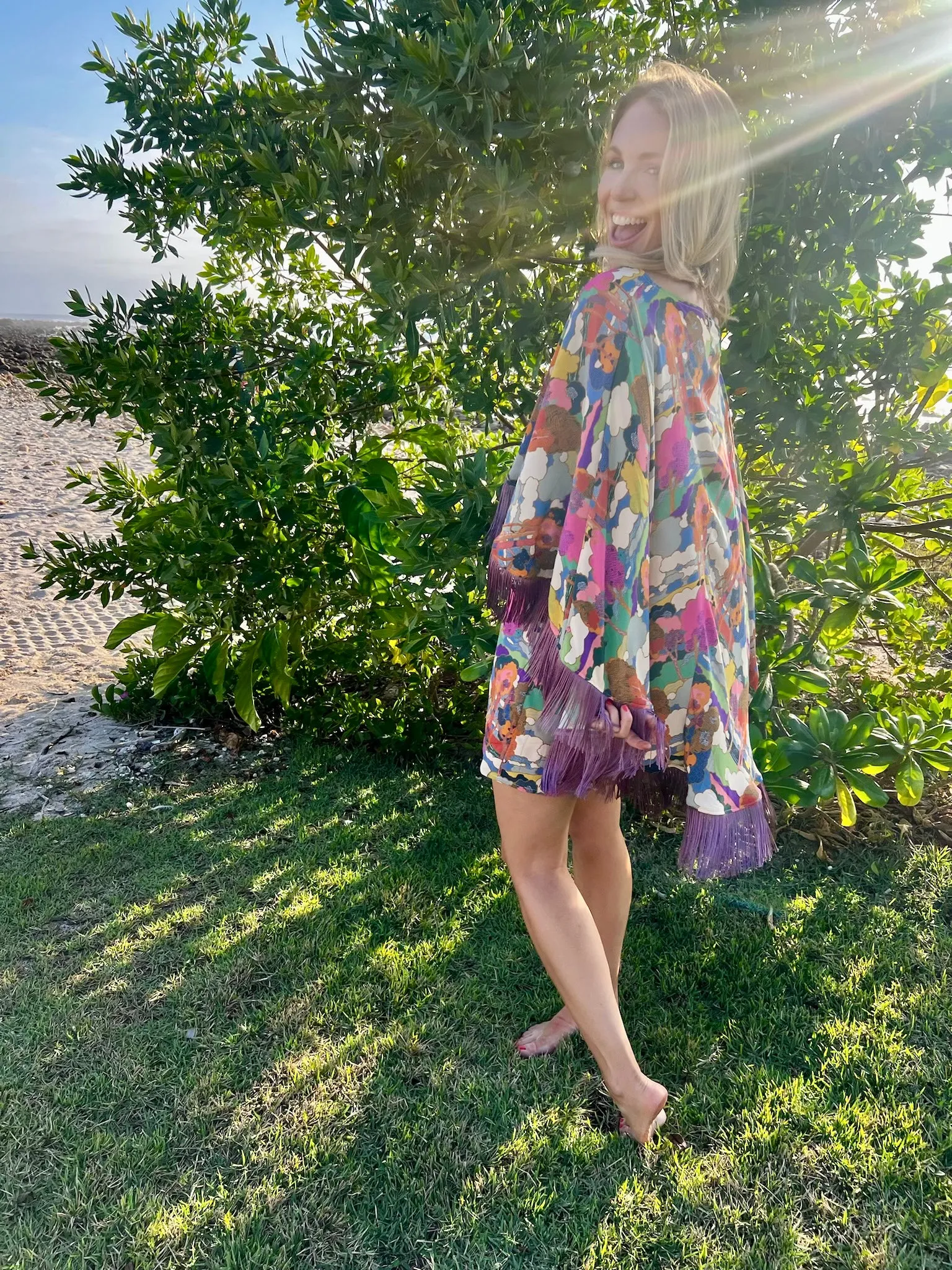 MASON by MASON'S DAUGHTER Kathleen Dress, Printed Crepe de Chin Quick Cool Air Circulation